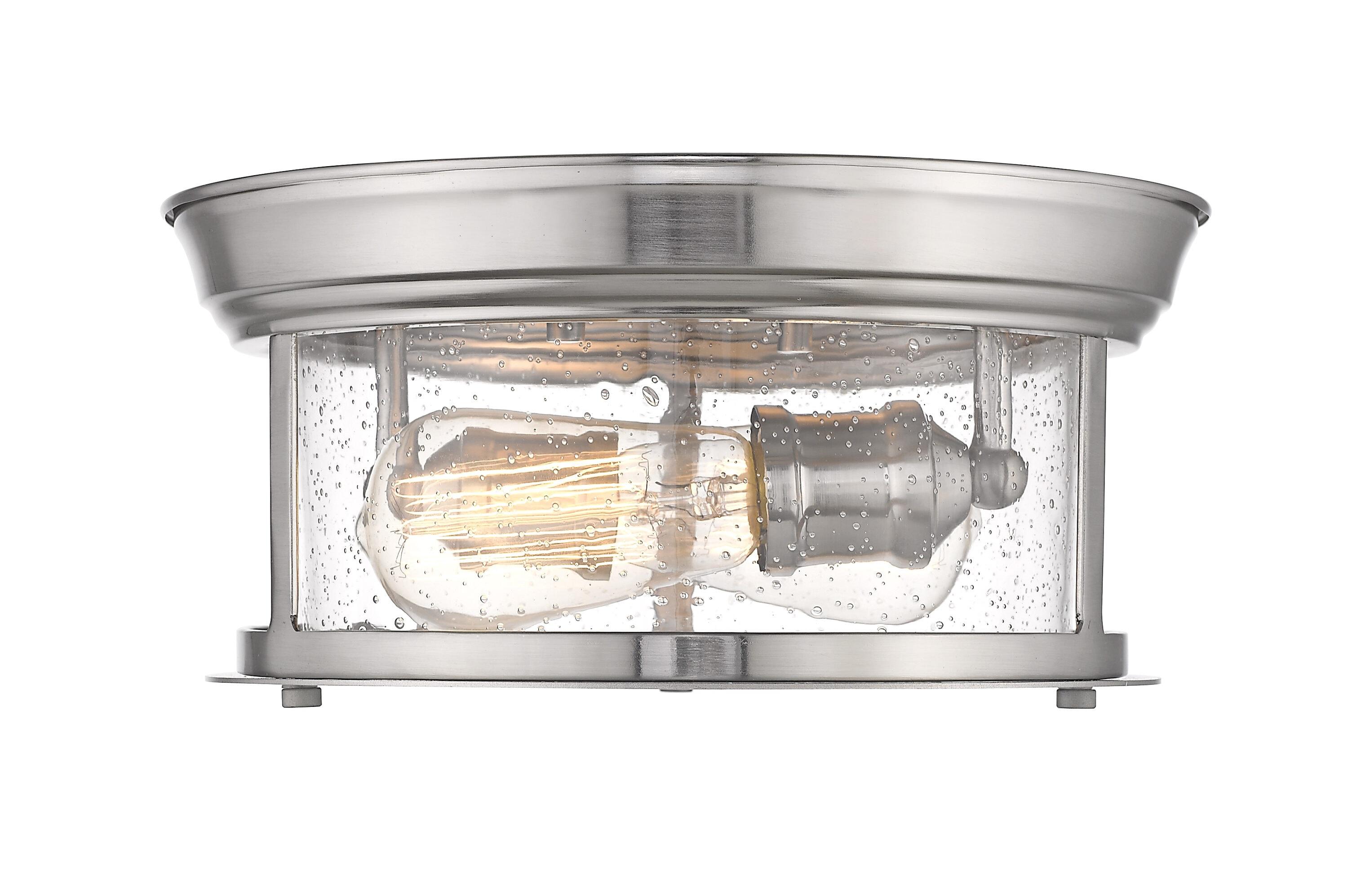 Sonna 11" Brushed Nickel Flush Mount Light with Clear Glass Shade