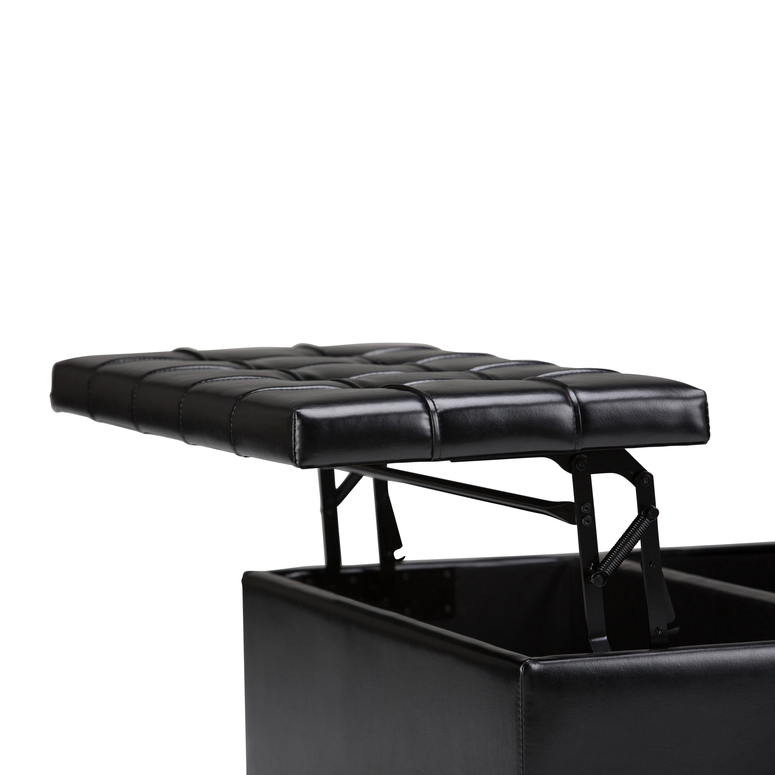 Simpli Home Harrison Coffee Table Storage Ottoman