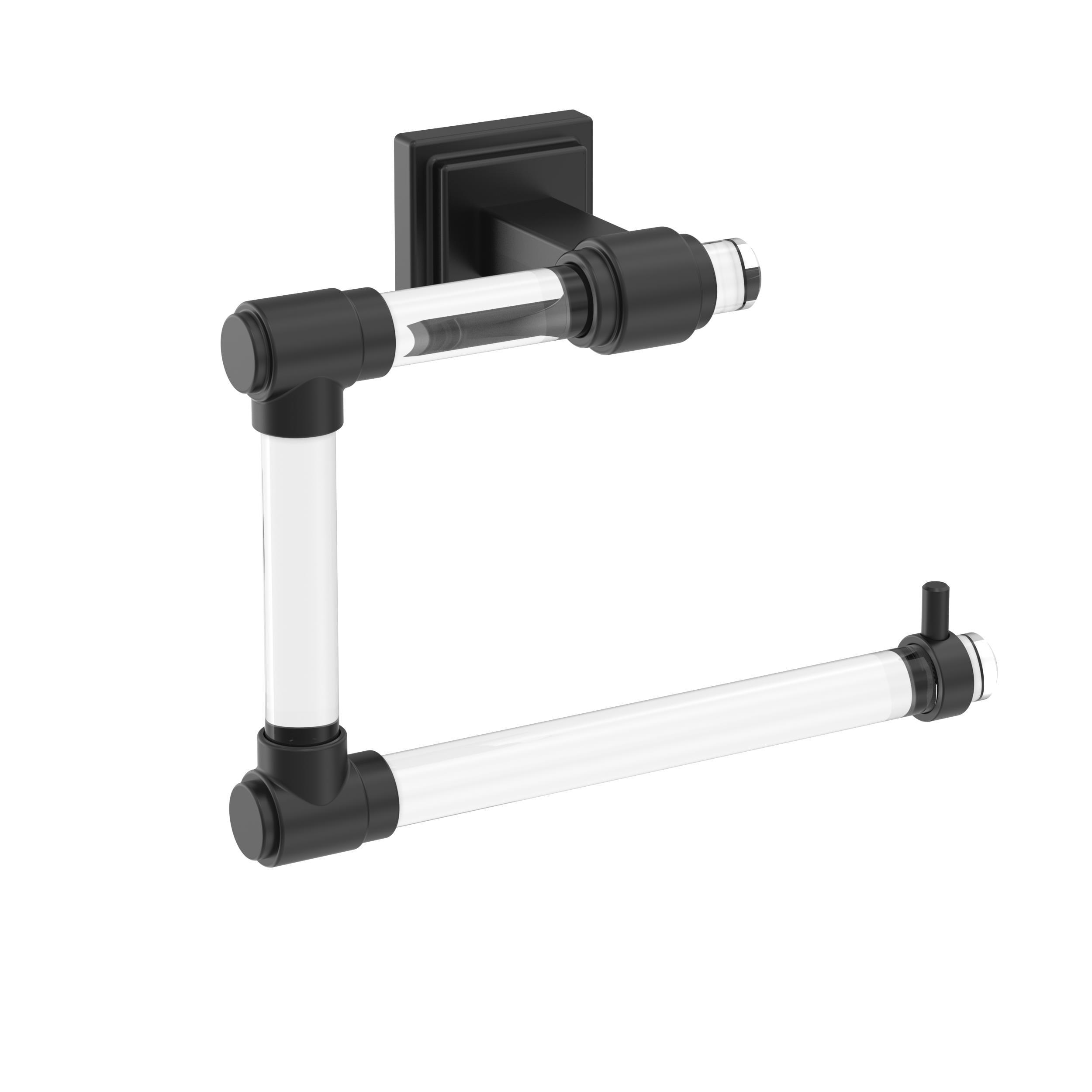 Amerock Glacio Clear/Matte Black Open Towel Ring