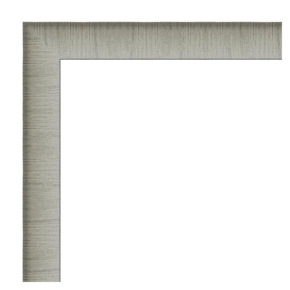 19" x 23" Elegant Brushed Framed Bathroom Vanity Wall Mirror Pewter - Amanti Art: Modern Rectangular Polystyrene, No Assembly Required