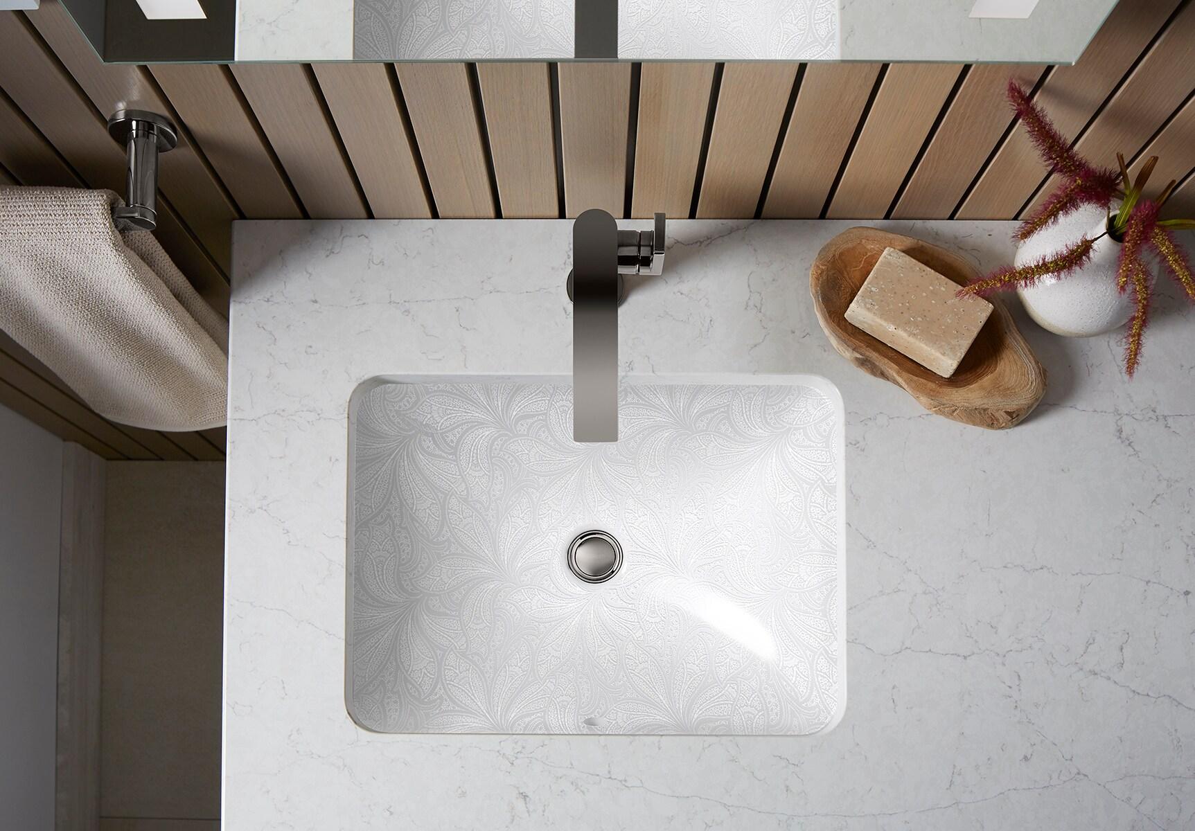 Kohler Sartorial Paisley Caxton, Artist Editions Rectangle Undermount Bathroom Sink