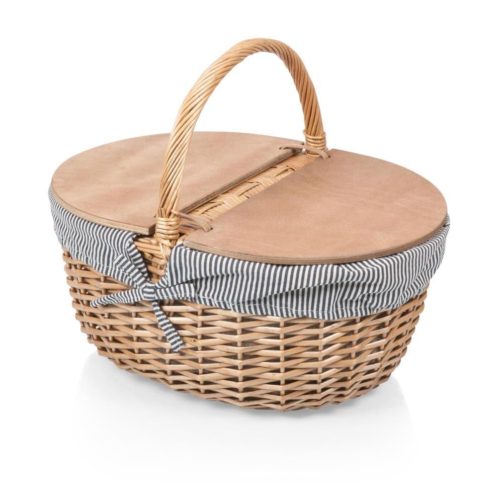 Country Vintage Wicker Picnic Basket for 2