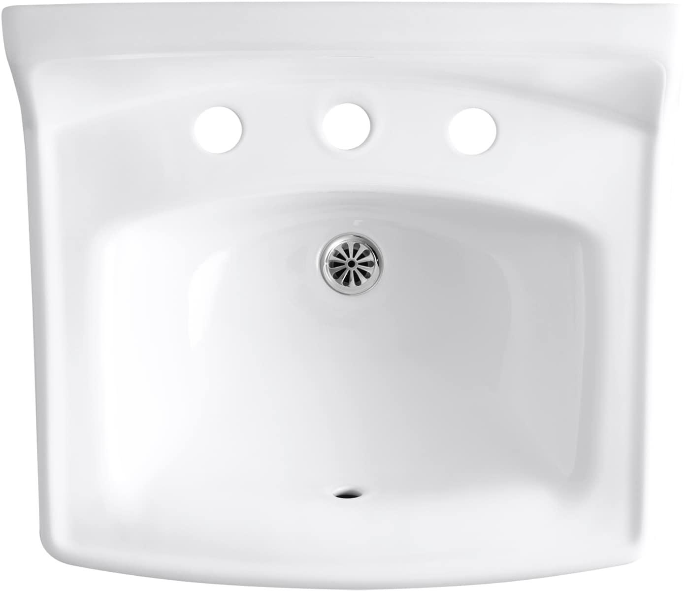 Greenwich Vitreous China Rectangular Wall Mount Bathroom Sink with Overflow