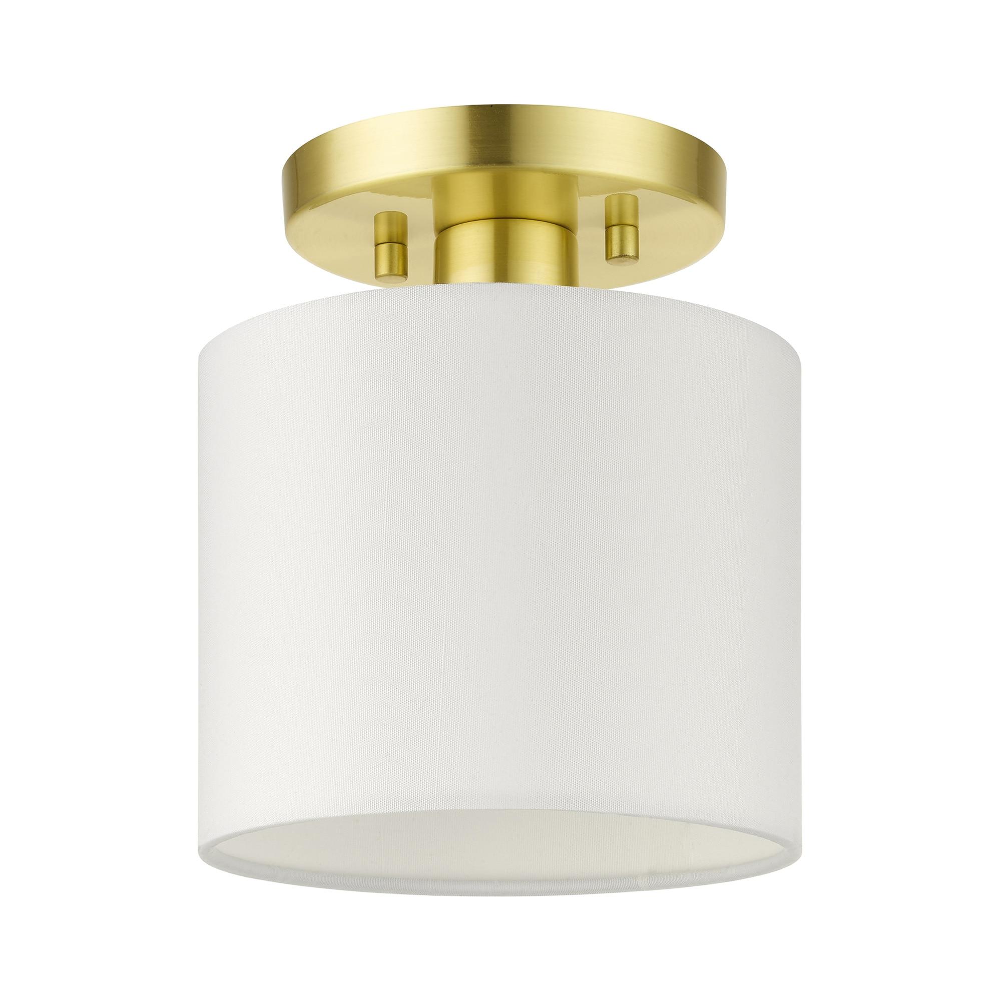 Livex Lighting Meridian 1 - Light Semi-Flush Mount in  Satin Brass