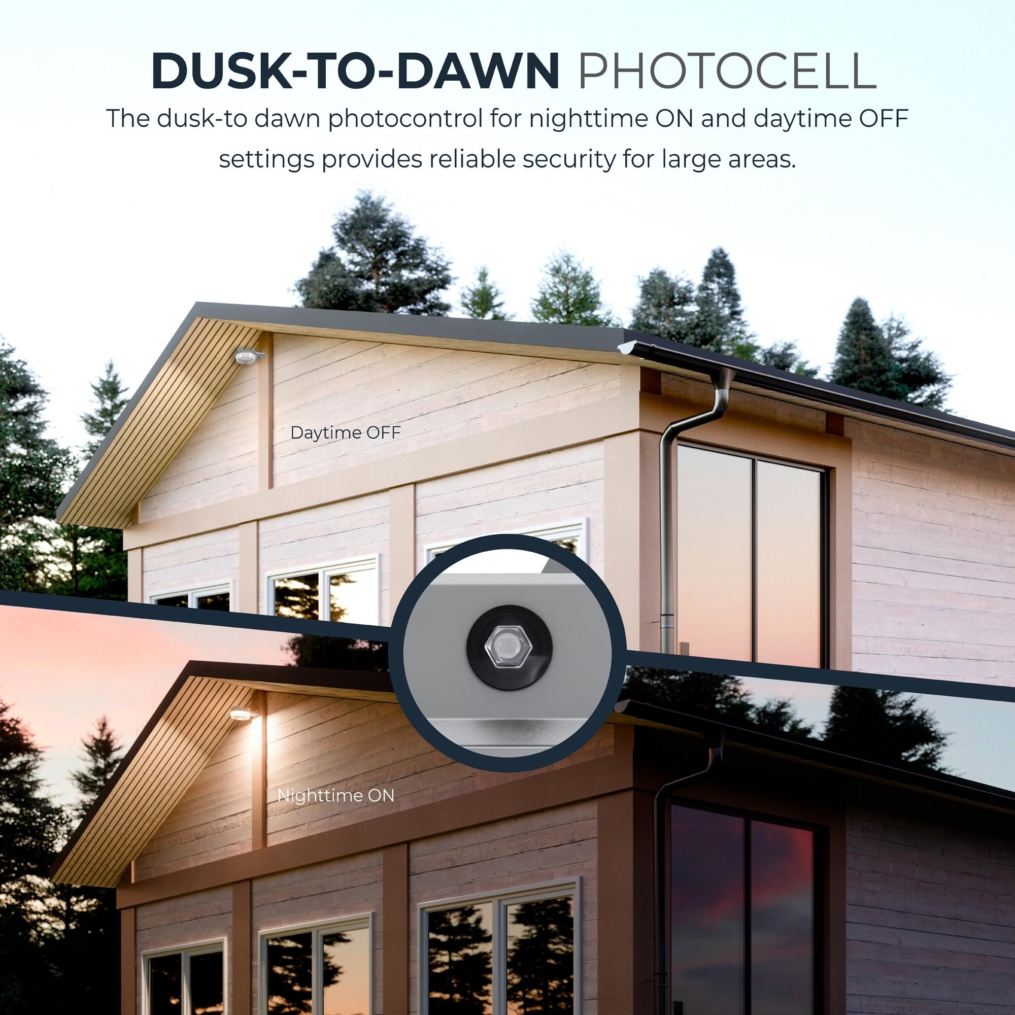 Cooper Lighting LLC 1 - Head LED Hardwired Dusk to Dawn Outdoor Security Area Light with Timer