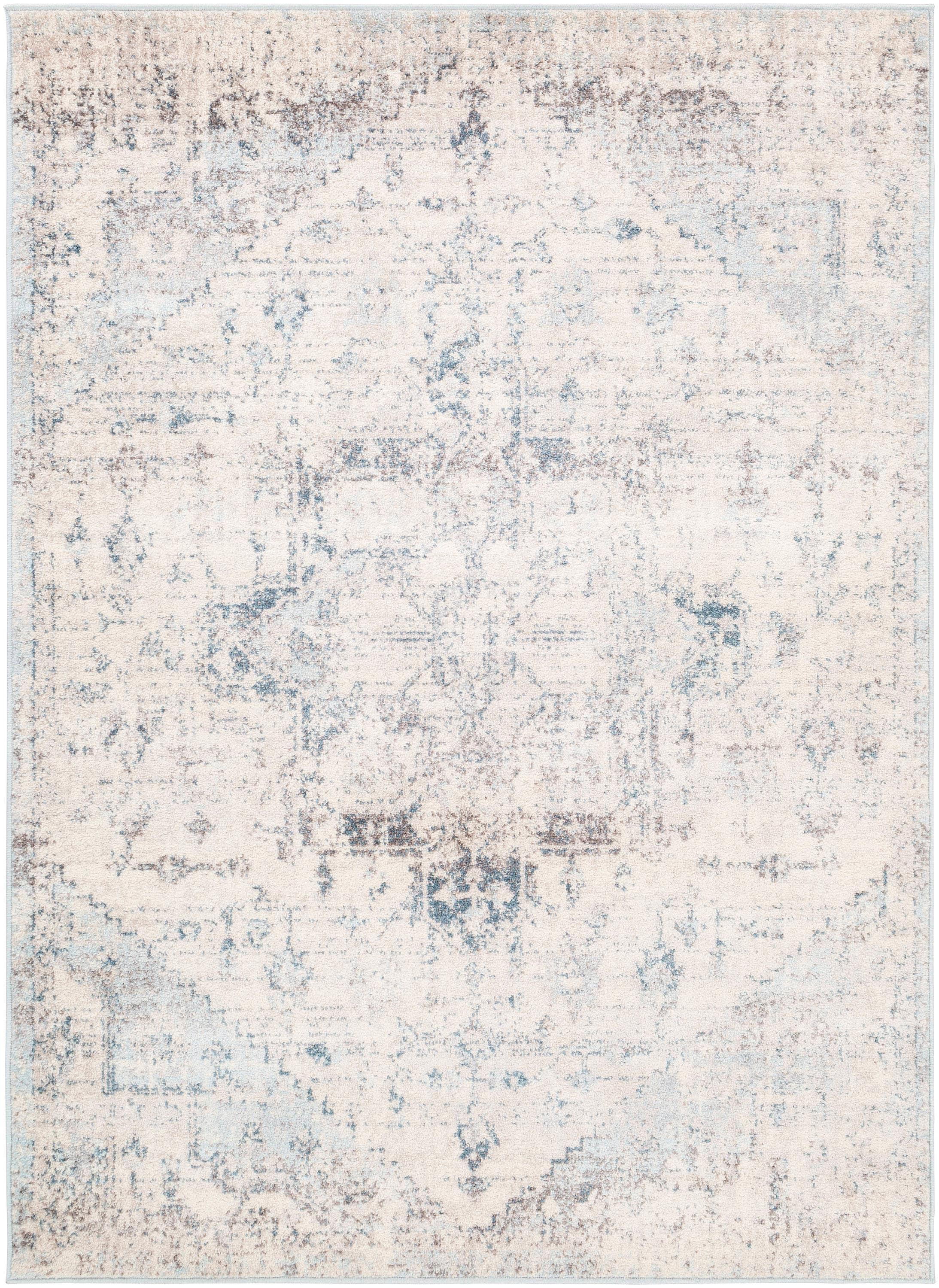 Livabliss 5'3"x7'3" Henderson Traditional Rugs Cream: Medium Pile, Stain & Fade-Resistant, Living Room Rug