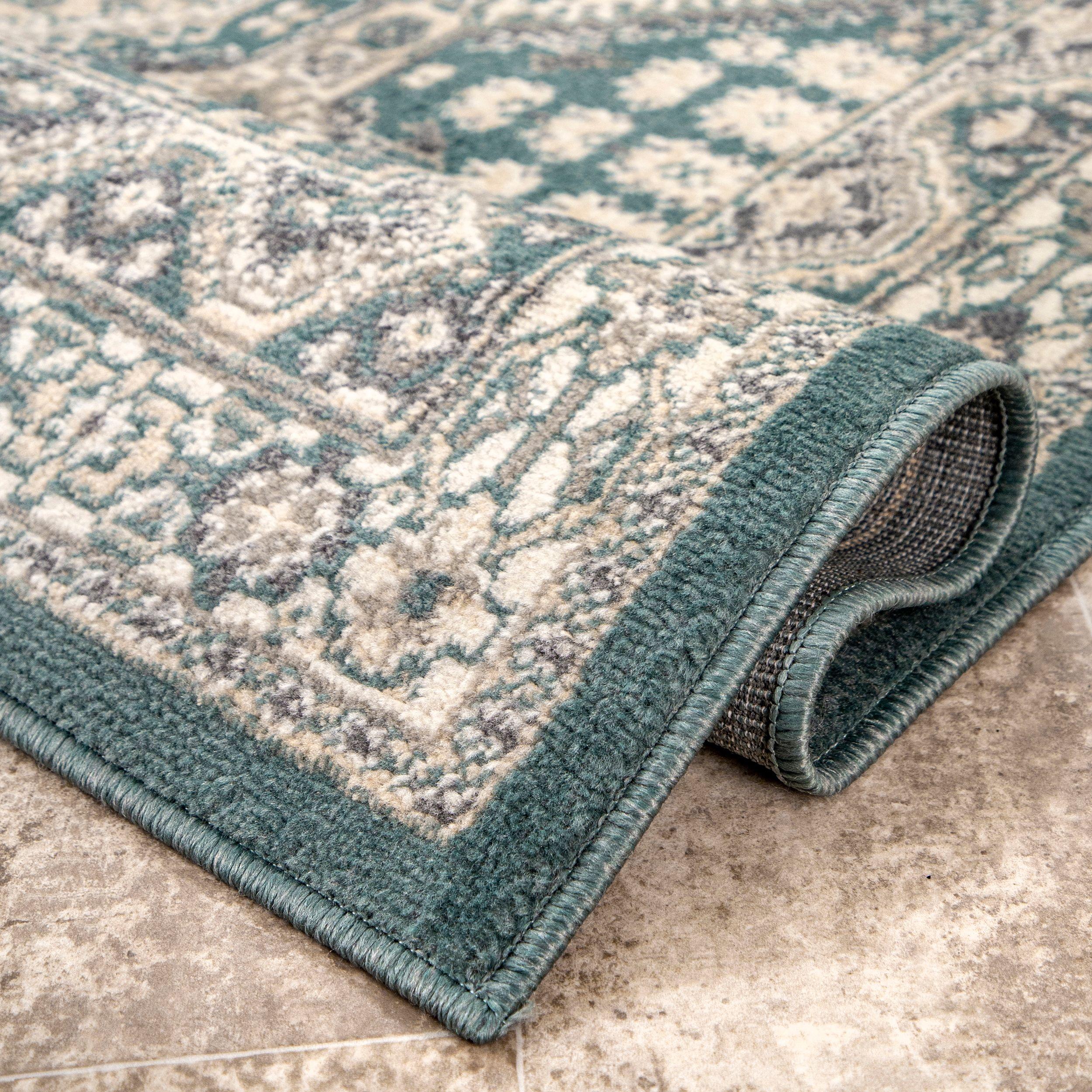 Nuloom 2x8 Becca  Tiled Indoor Area Rug, Blue, Faded Transitional Design, Stain Resistant, BedroomLiving Room, Kitchen,