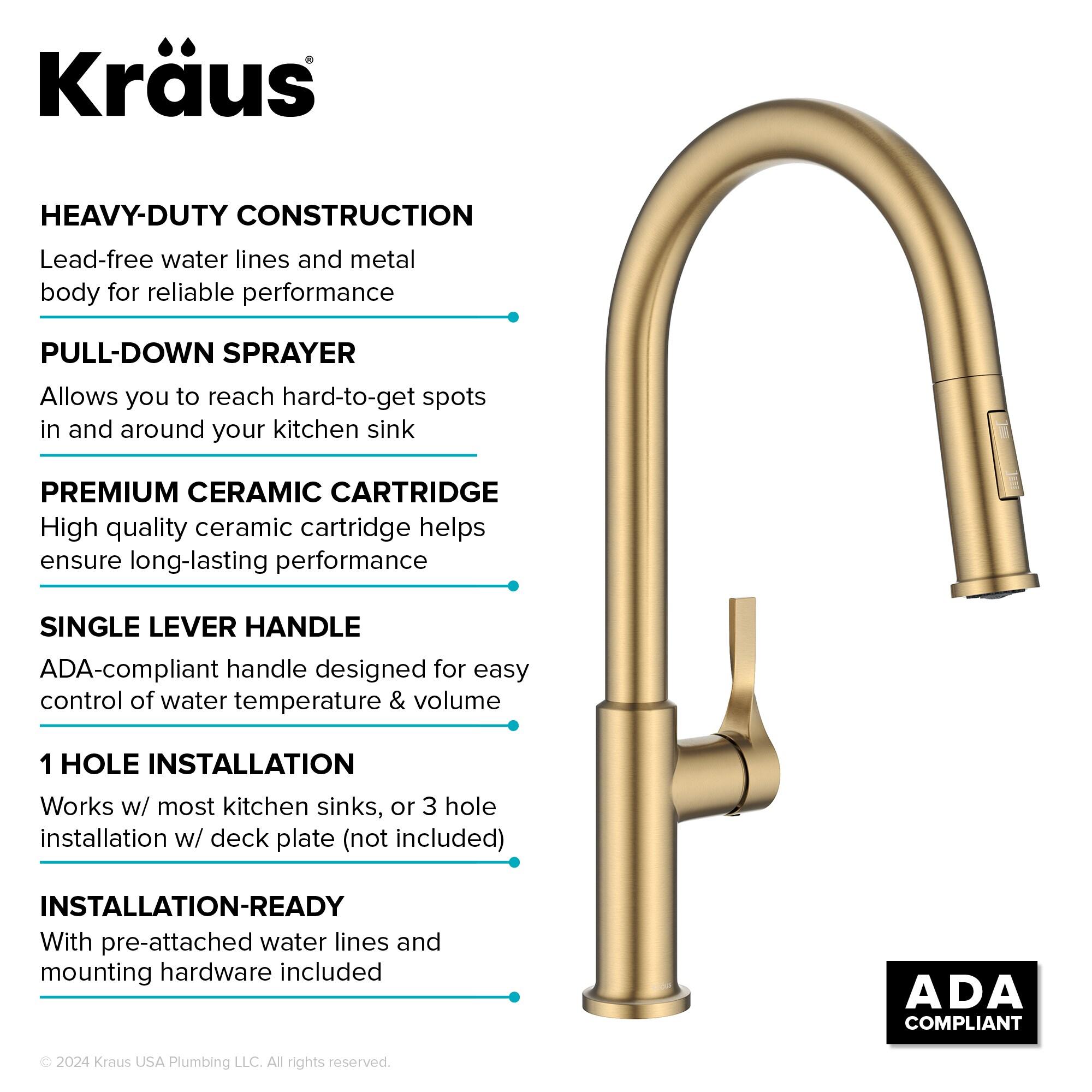 Kraus Torak 2-Function Single Handle Pull Down Kitchen Faucet