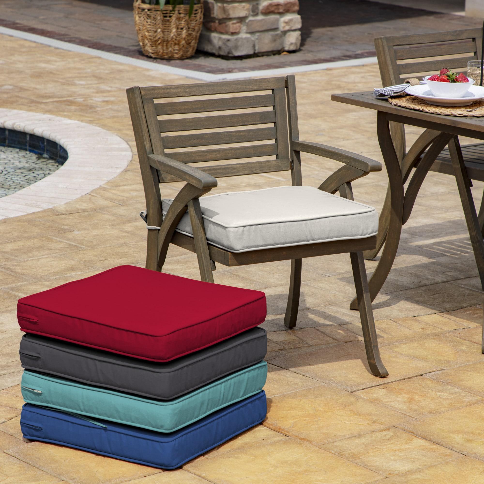 Arden Selections ProFoam EverTru Acrylic 20 x 20 x 3.5 Inch Outdoor Dining Chair Cushion, Cream