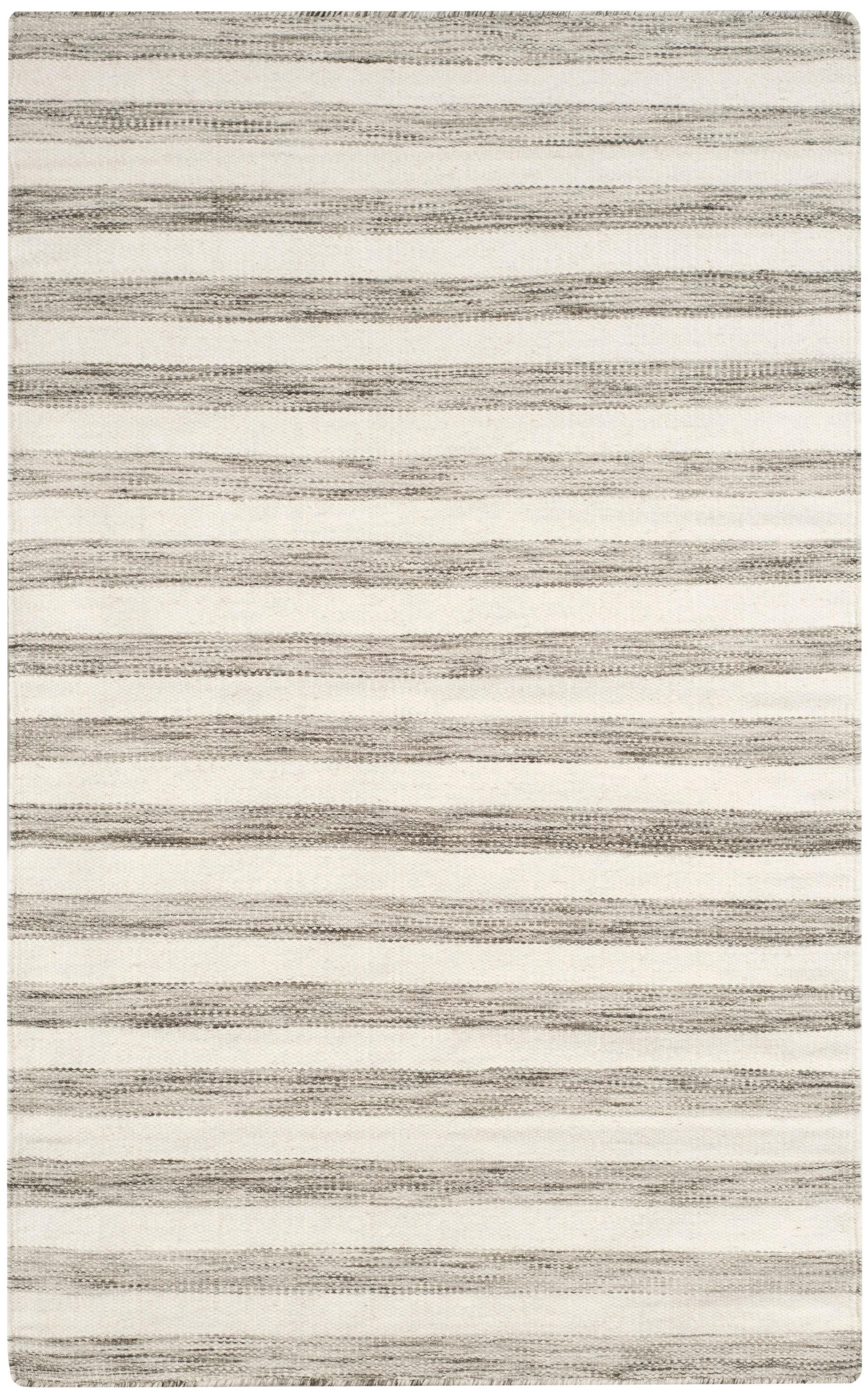 Dhurries DHU575 Hand Woven Area Rug - Brown/Ivory - 3'x5' - Safavieh.