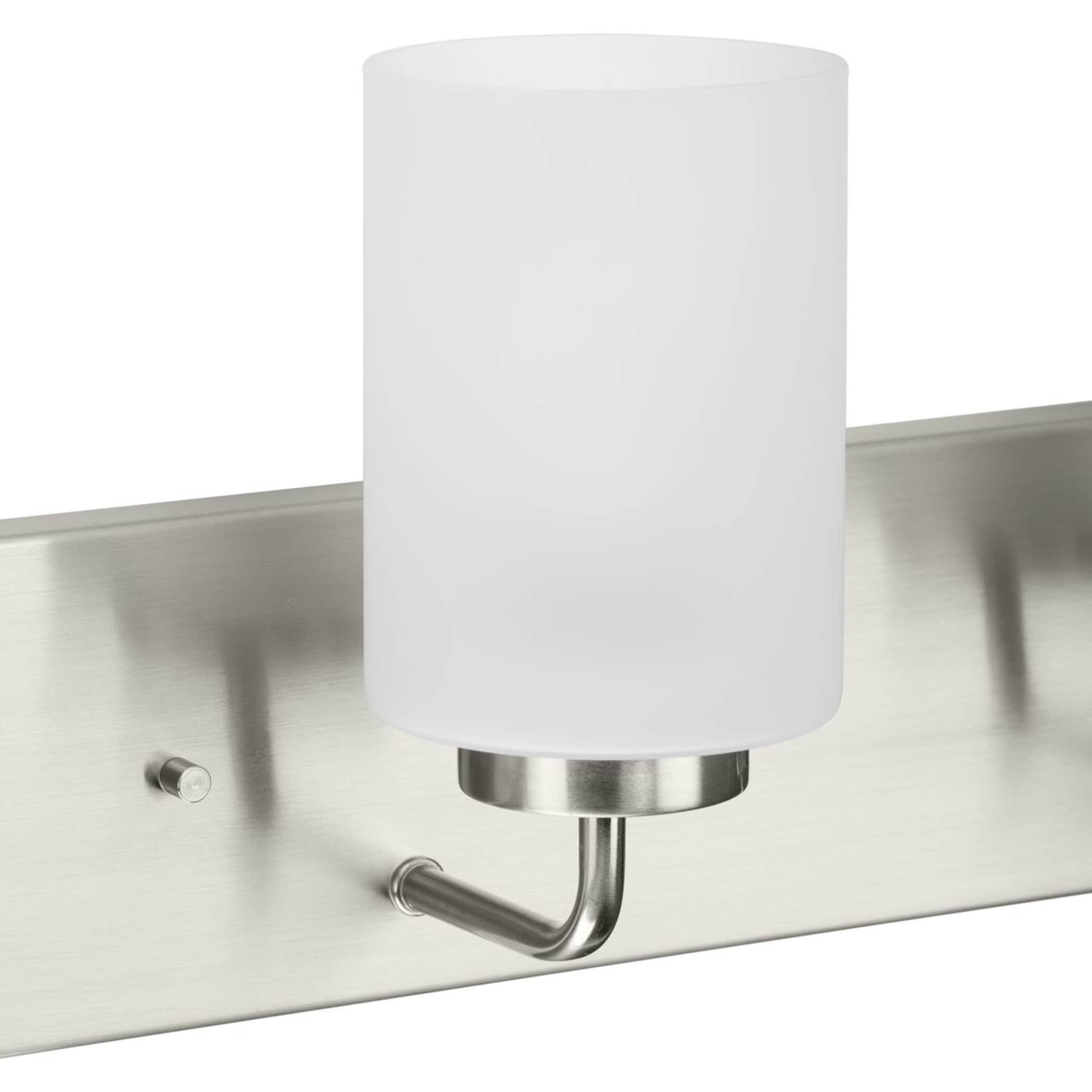 Progress Lighting Merry Collection 2-Light Brushed Nickel Etched Glass Transitional Bath Vanity Light
