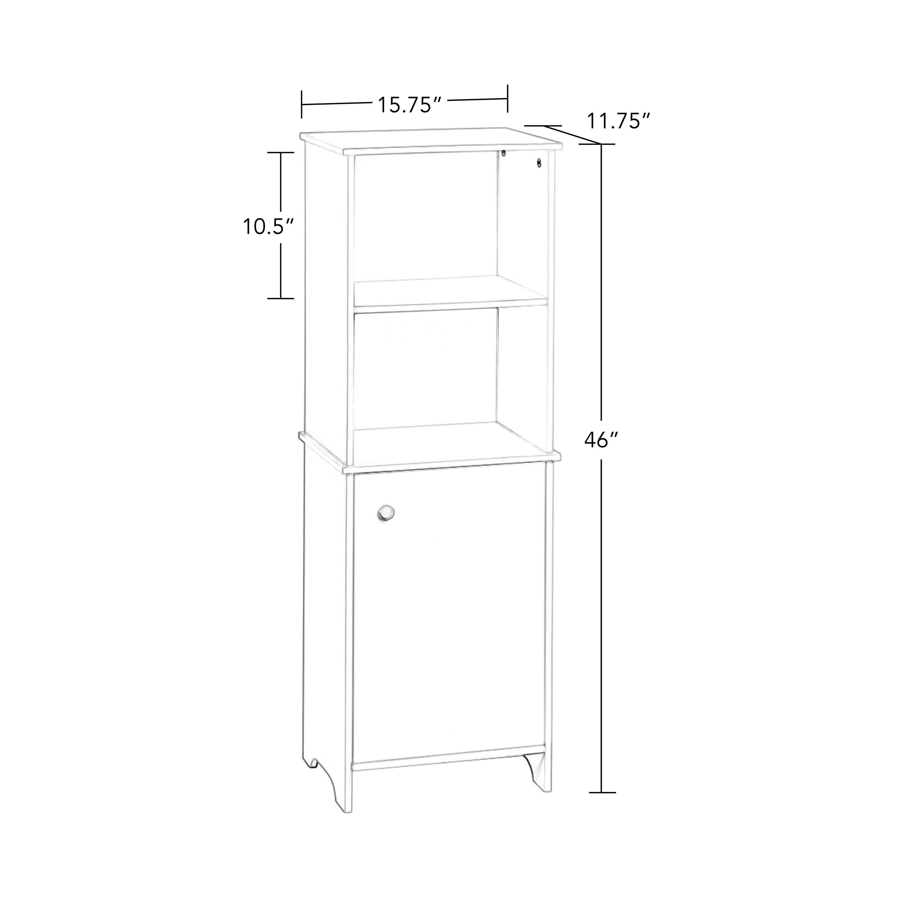 RiverRidge Medford Tall Bathroom Storage Cabinet and Linen Organizer with Door and Adjustable Shelves - White