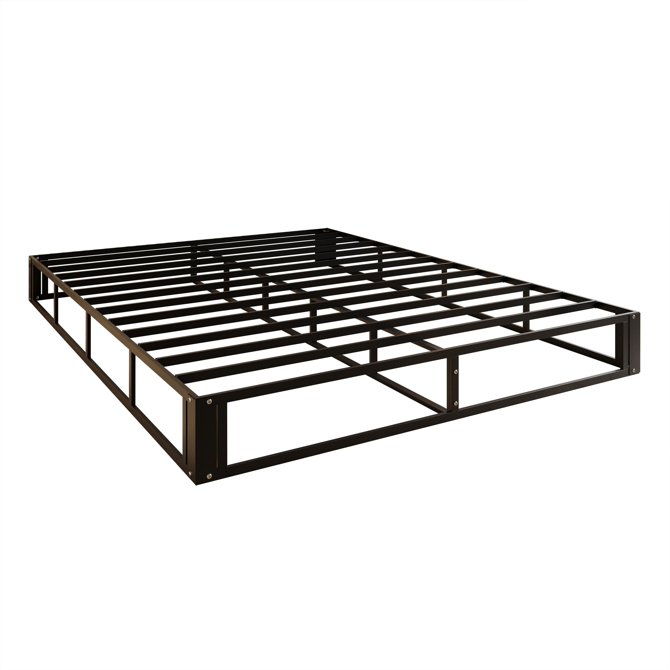 CraftPorch  Upholstered Linen Metal Box Spring Black - Full