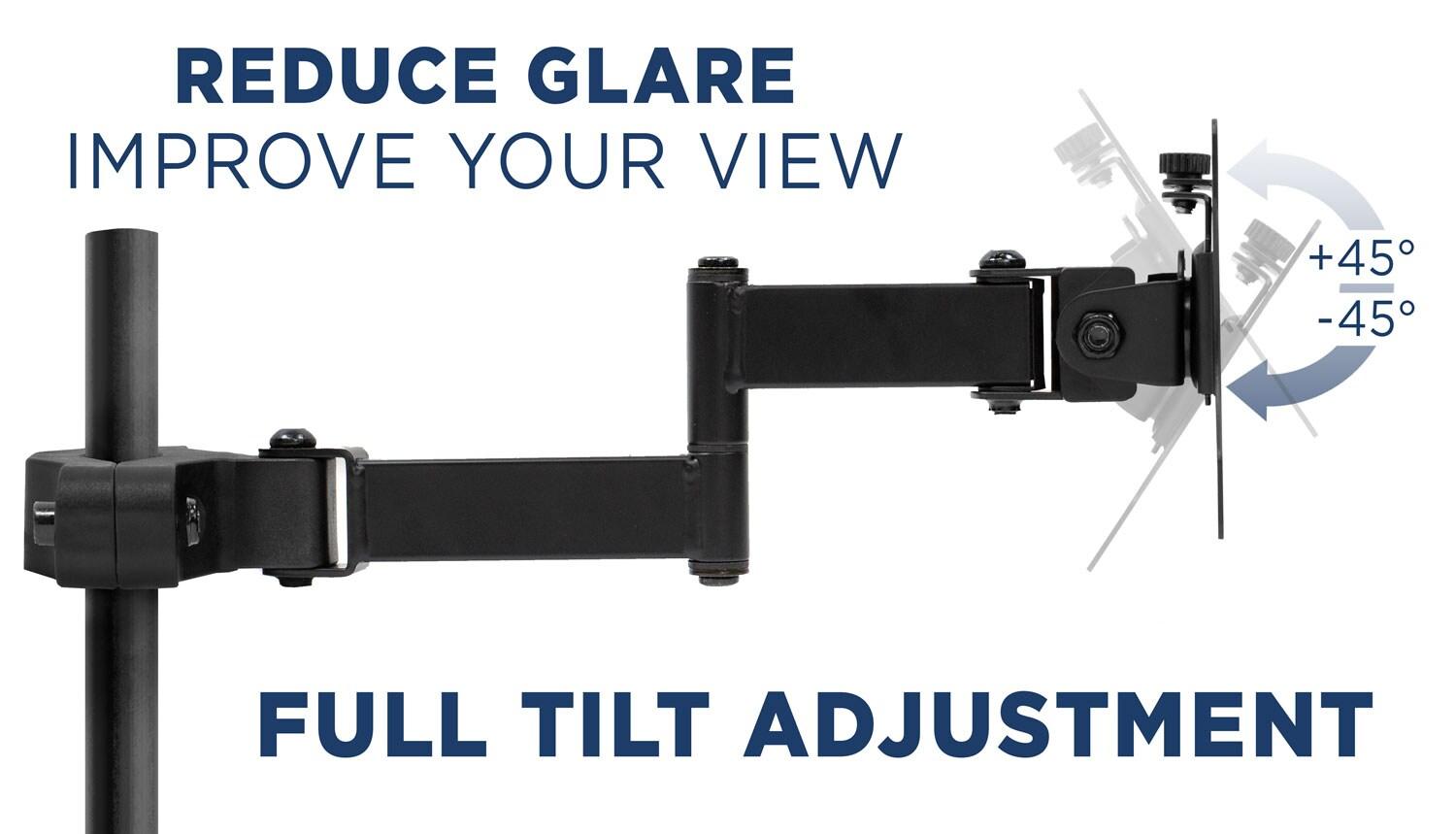 Mount-It Full Motion VESA Pole Mount with Articulating Arm | Fits TVs or Monitors Up to 32 in.