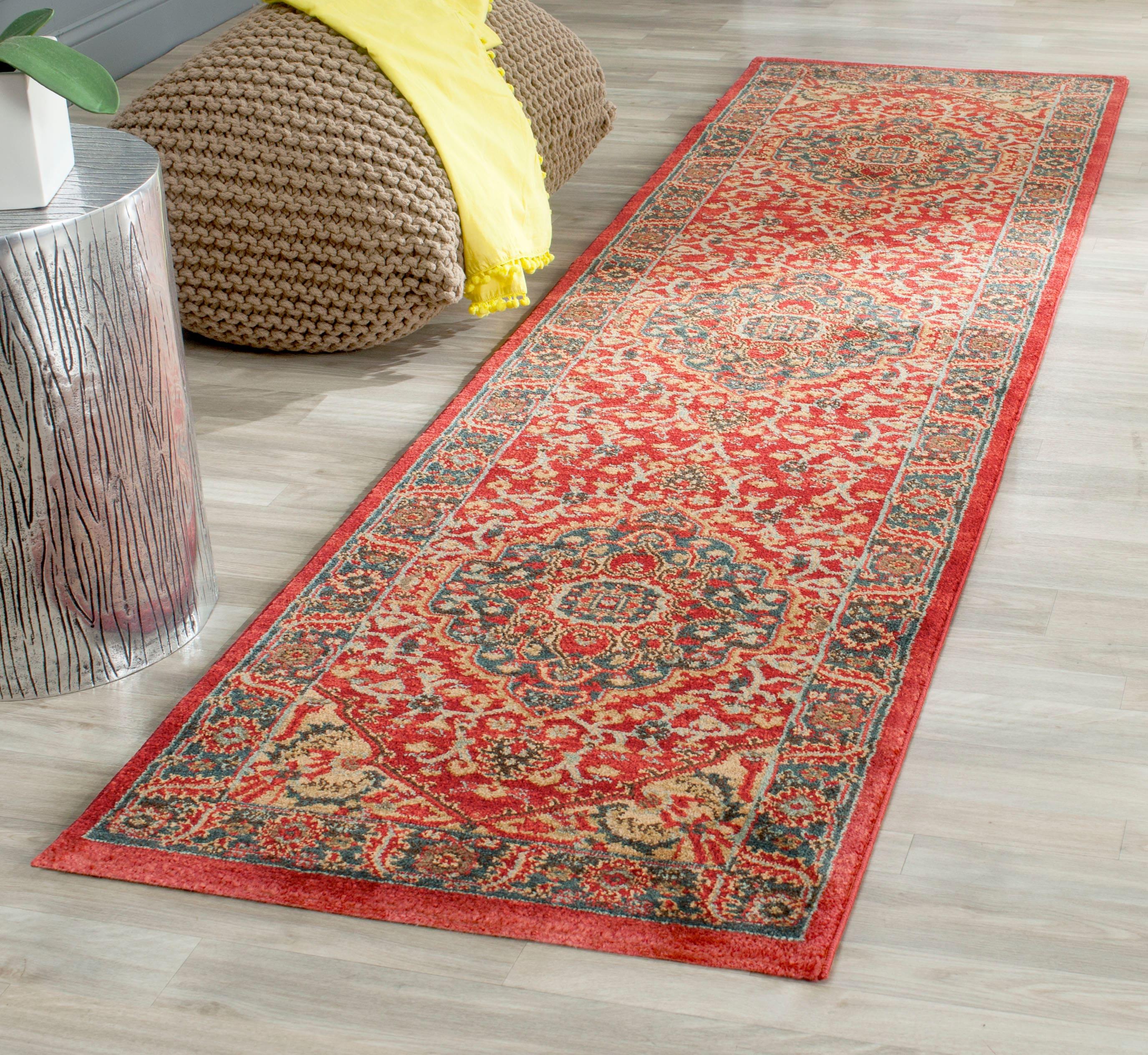 Mahal MAH621 Power Loomed Indoor Runner Rug - Navy/Red - 2'2"x8' - Safavieh.