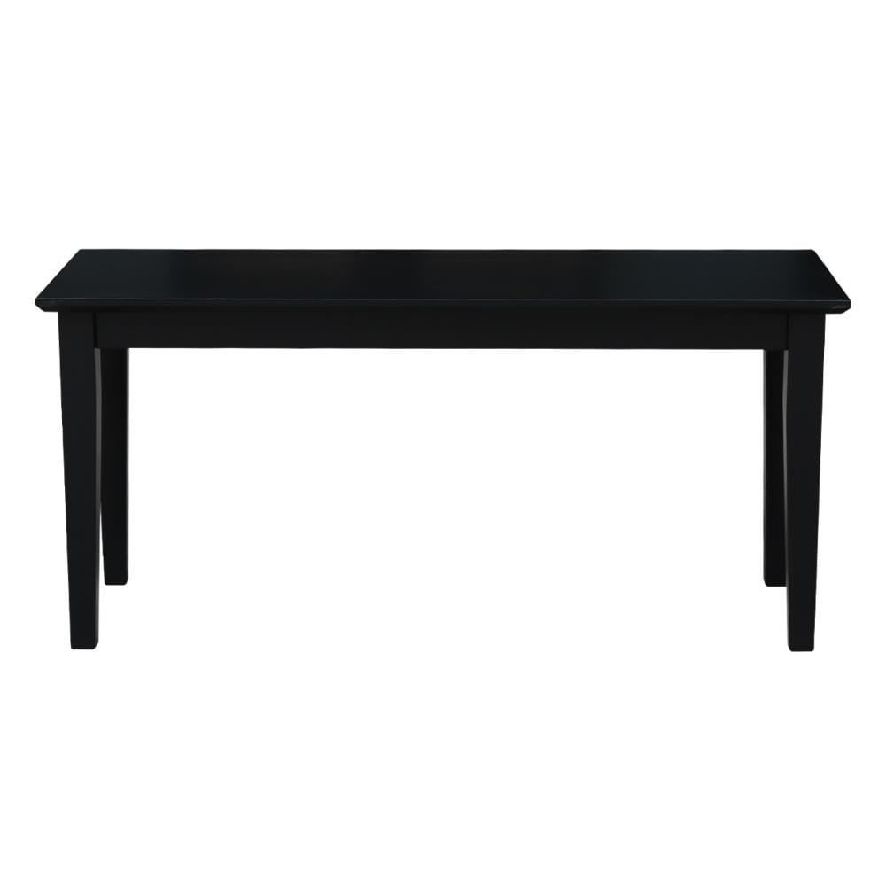 International Concepts Brookshire Bench - Black: Hardwood Rectangular Kitchen Bench, 400lb Capacity