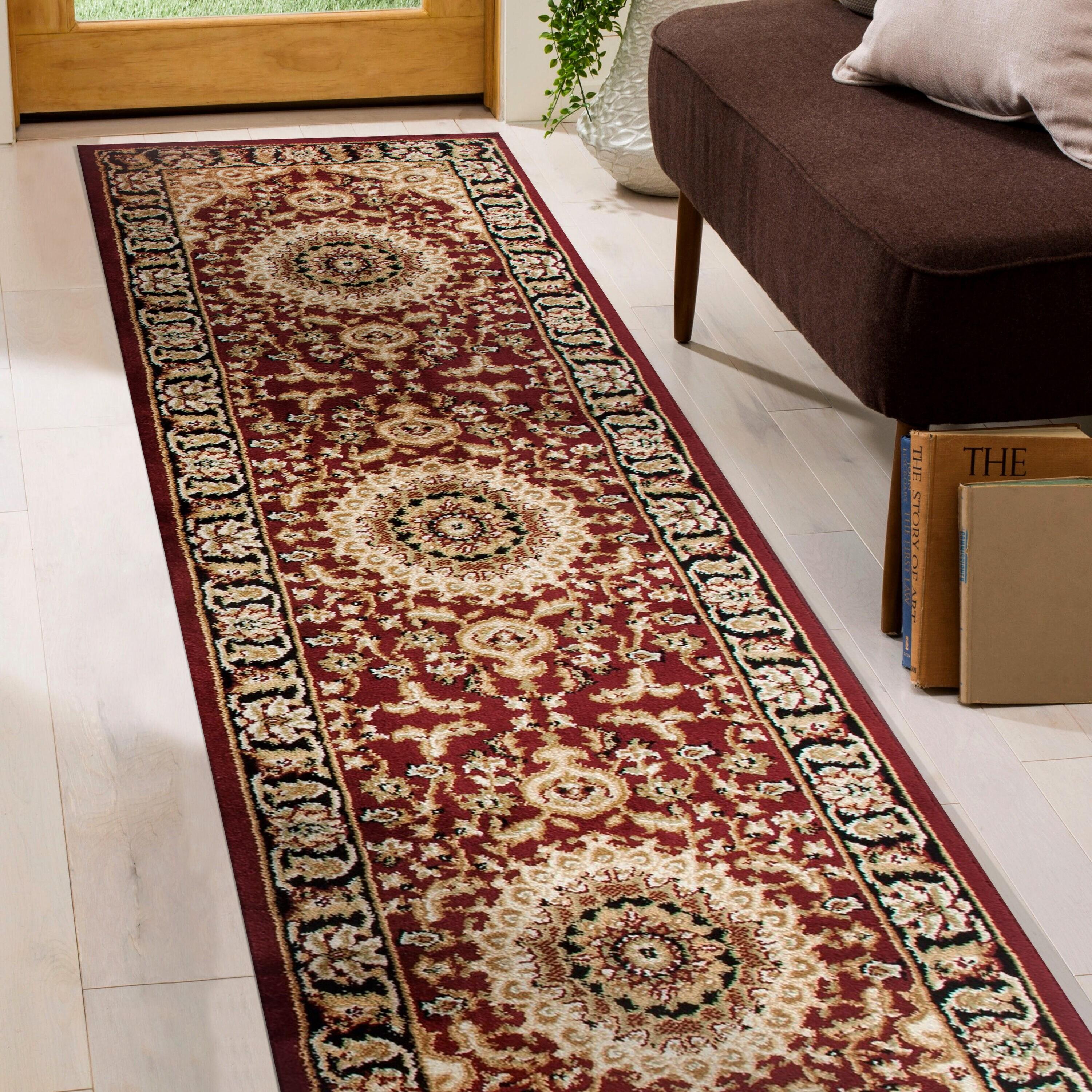 World Rug Gallery Traditional Oriental Medallion Area Rug - Burgundy 2' x 3'