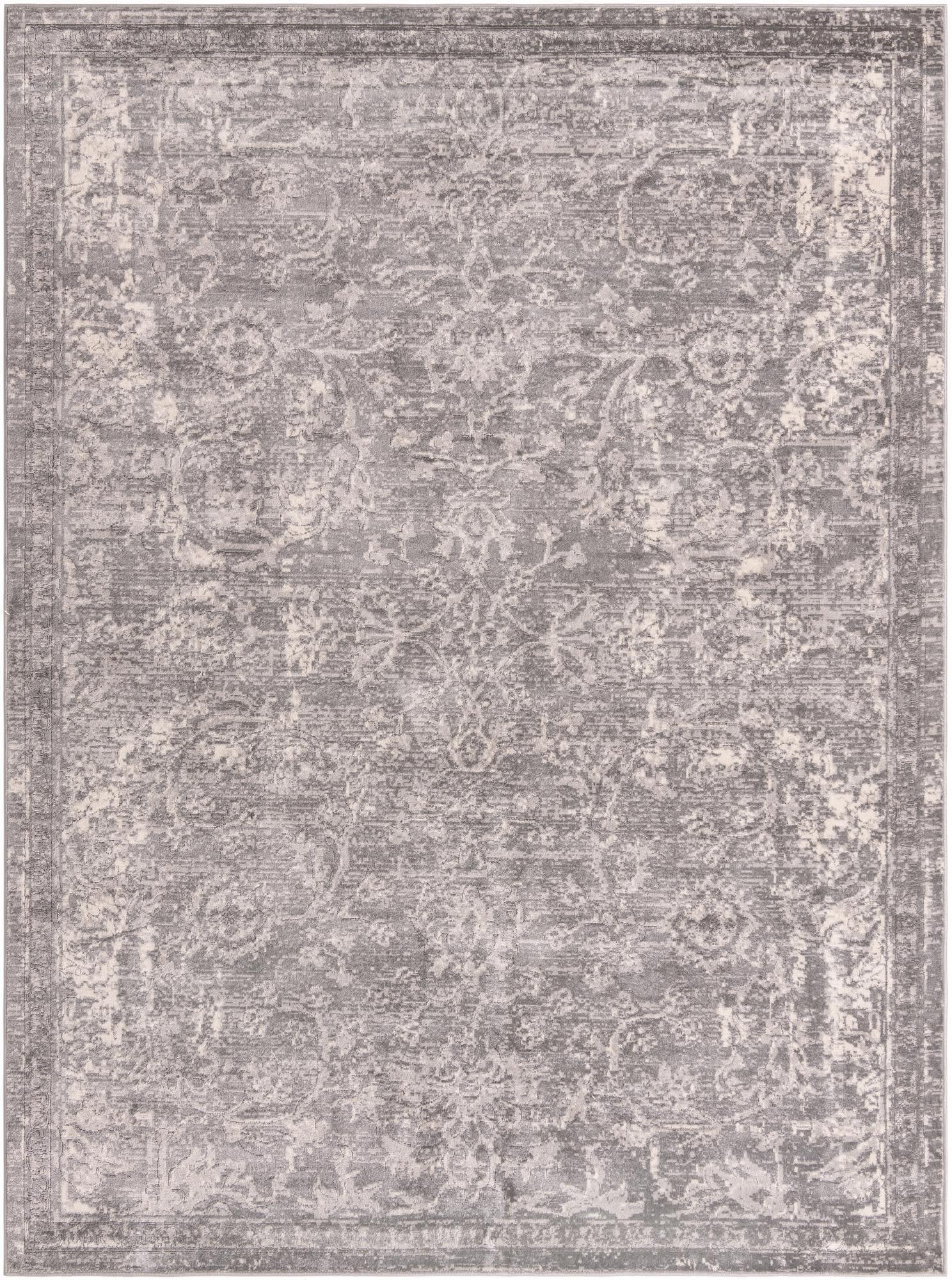 Unique Loom Portland Collection Area Rug - Albany (9'  x 12' Rectangle Gray/Ivory)