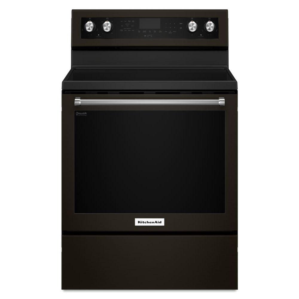 KitchenAid 30" Black Stainless Electric Convection Range with Sabbath Mode