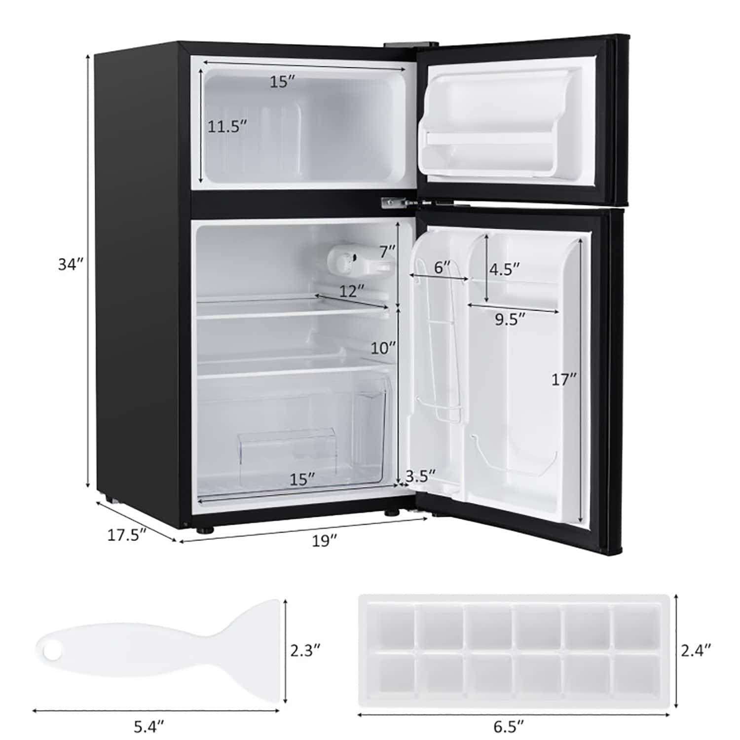 FORCLOVER FORCLOVER 3.2 Cubic Feet Freestanding Mini Fridge with Freezer