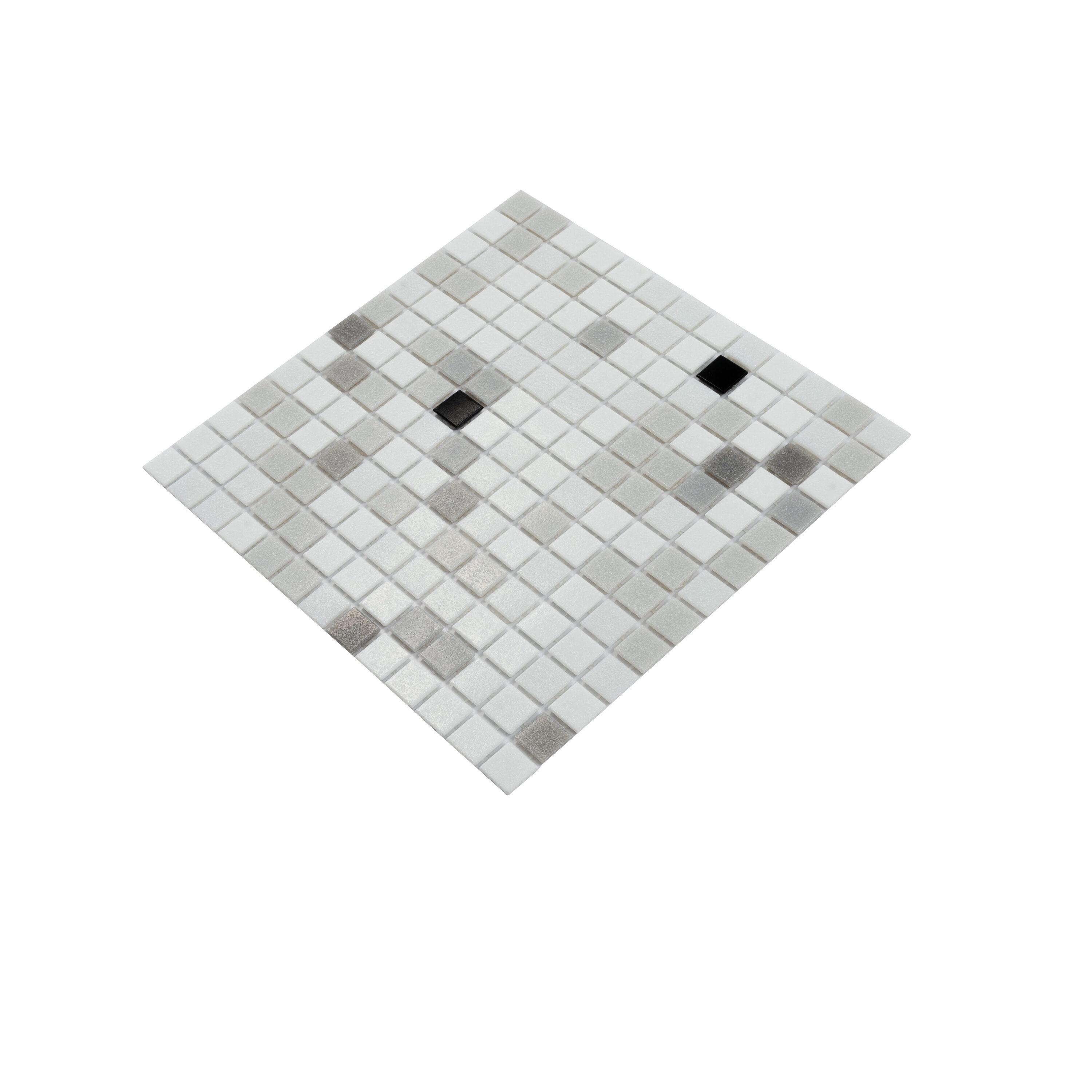 Mingles 0.8" x 0.8" Glass Mosaic Grid Wall & Floor Tile