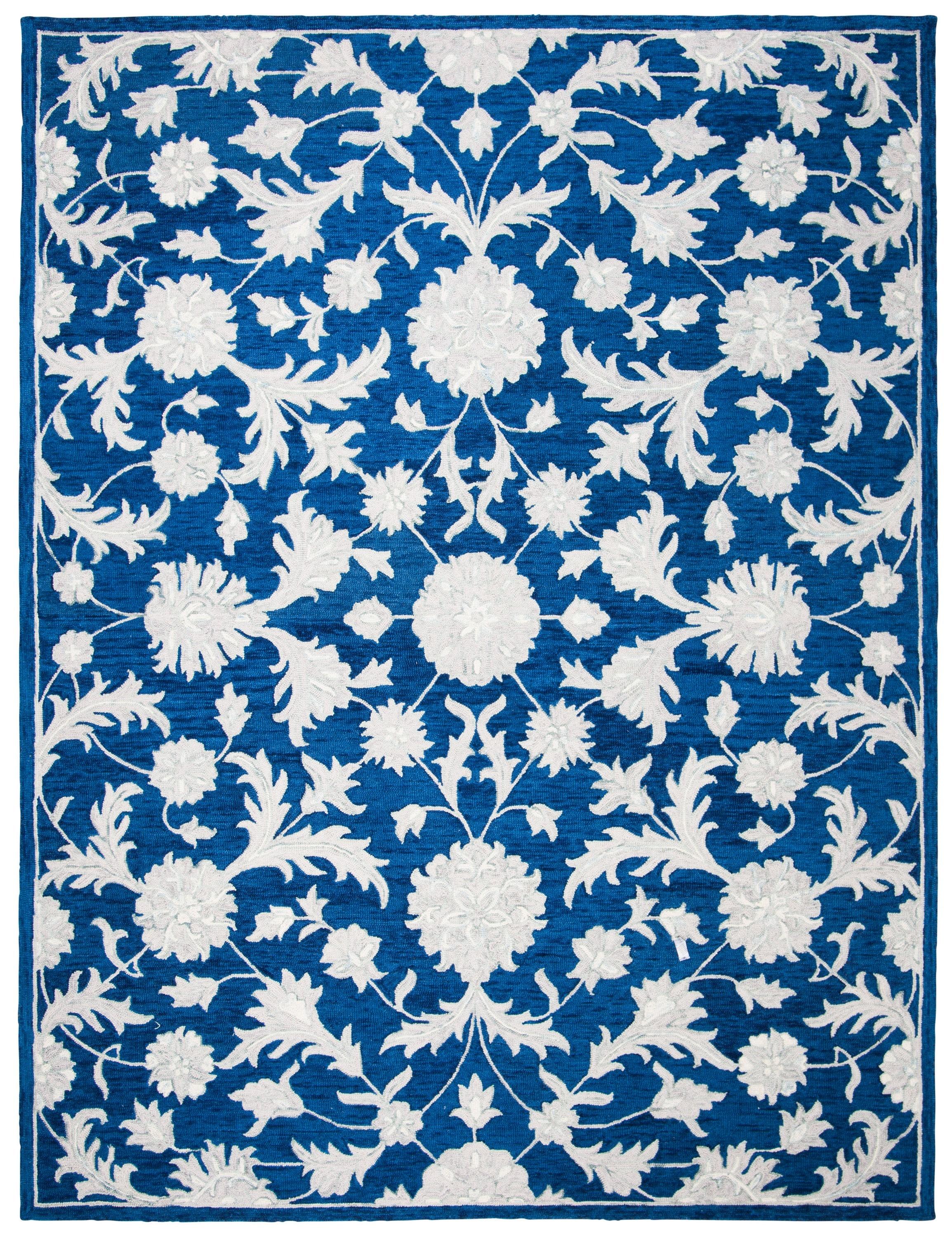 Micro-Loop MLP506 Hand Tufted Indoor Area Rug - Navy/Grey - 9'x12' - Safavieh