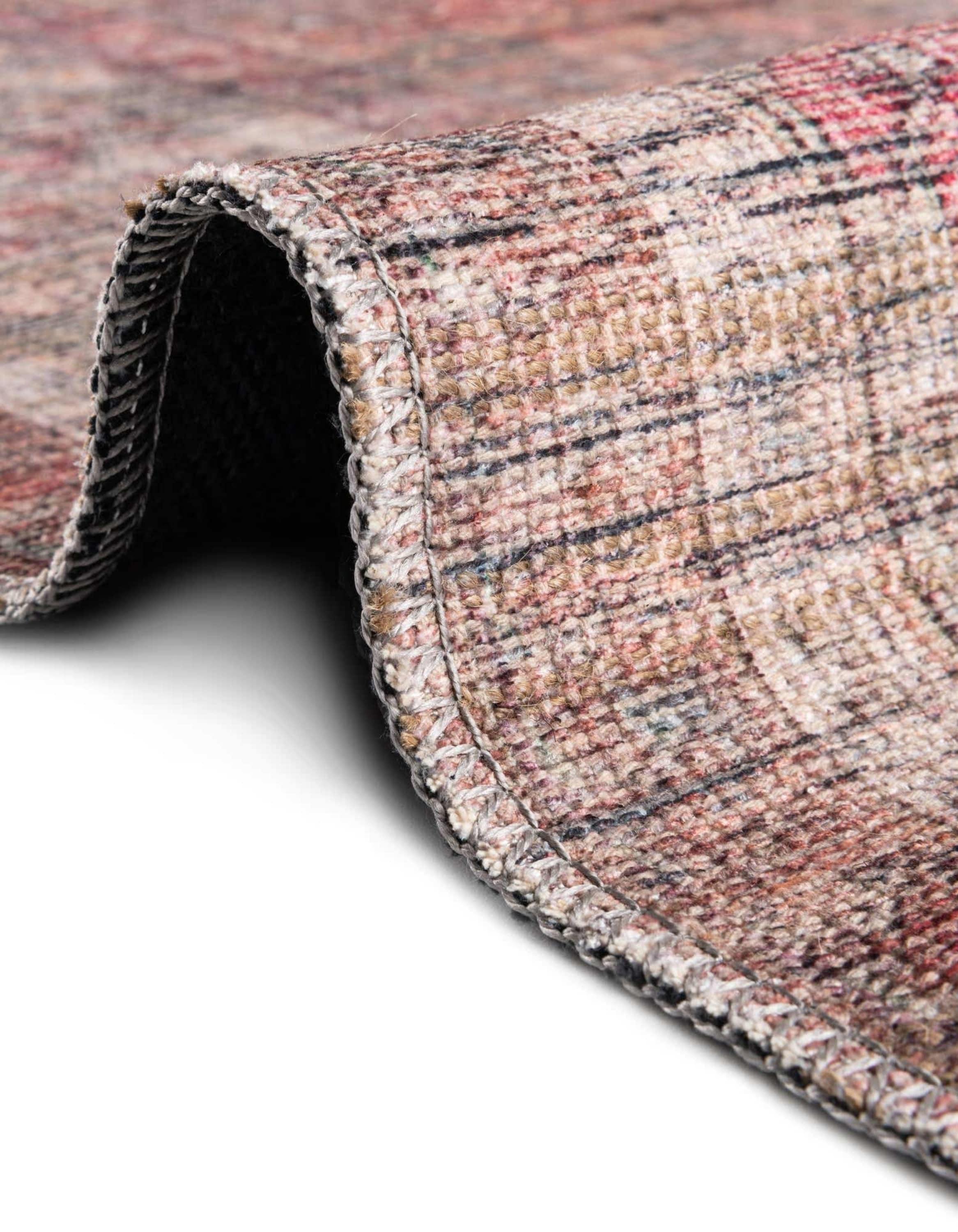 Unique Loom 5' 3 x 5' 3 Nostalgia Euphoria Machine Washable Rust Red and Brown Area Rug