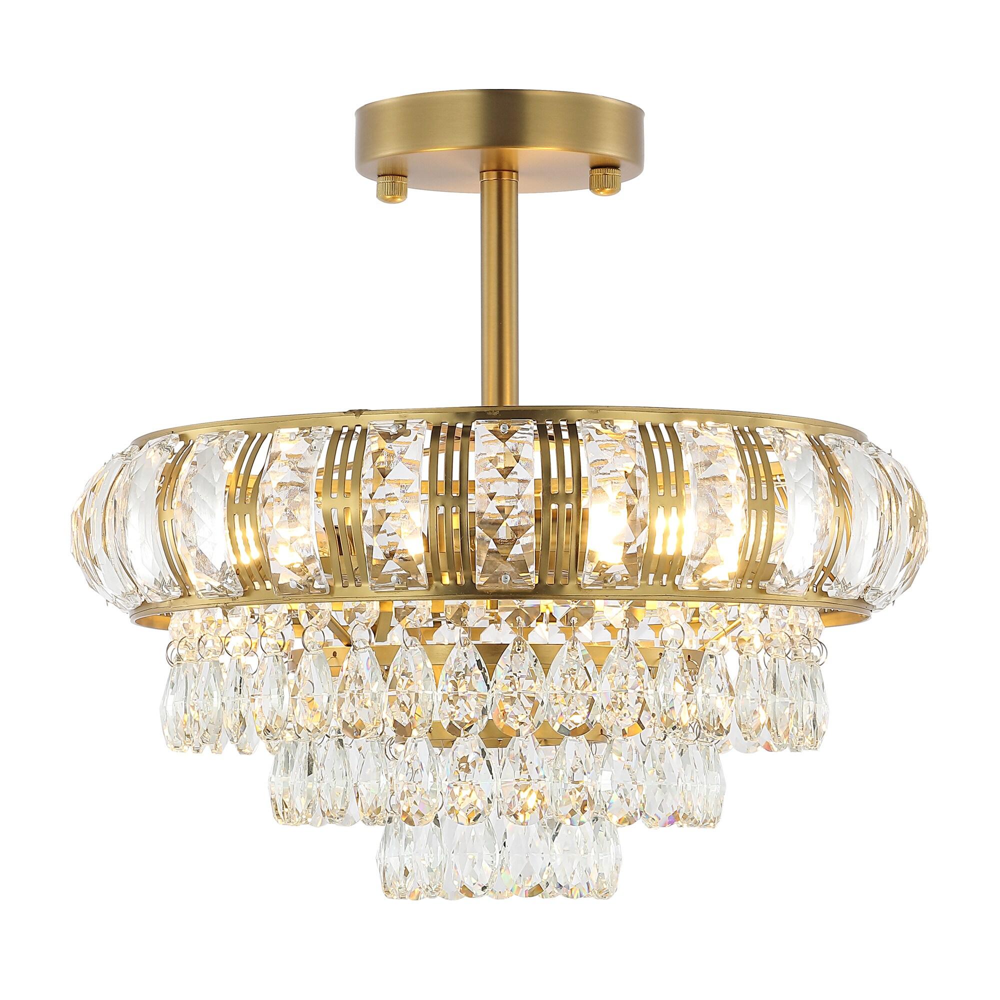 GetLedel 3-Light Empire Crystal Chandelier Gold N/A Gold
