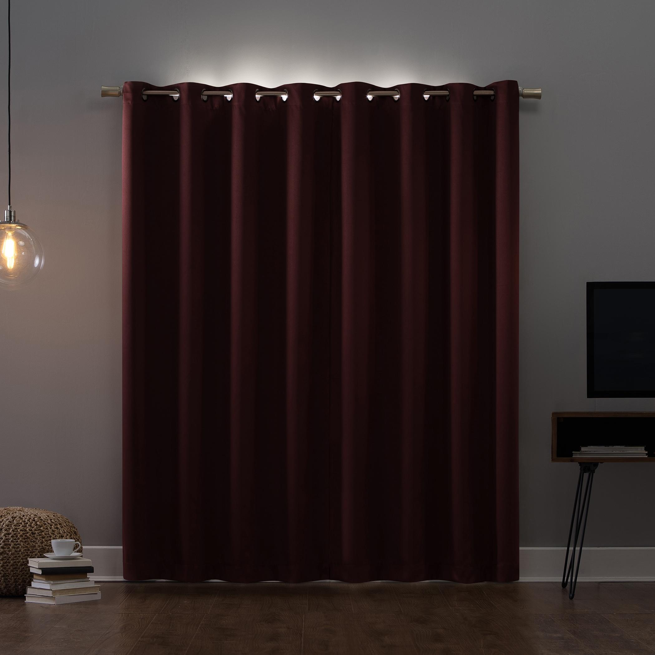 52"x95" Sun Zero 100% Blackout Oslo Theater Grade Grommet Curtain Panel Red: Noise Reduction, Energy Efficient