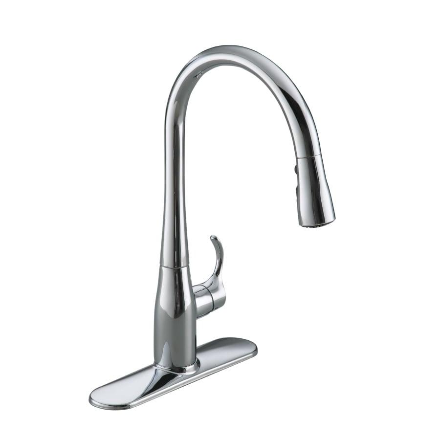 Kohler Simplice Single Handle Pull Down Kitchen Sink Faucet with Three-Function Pull Down Sprayer