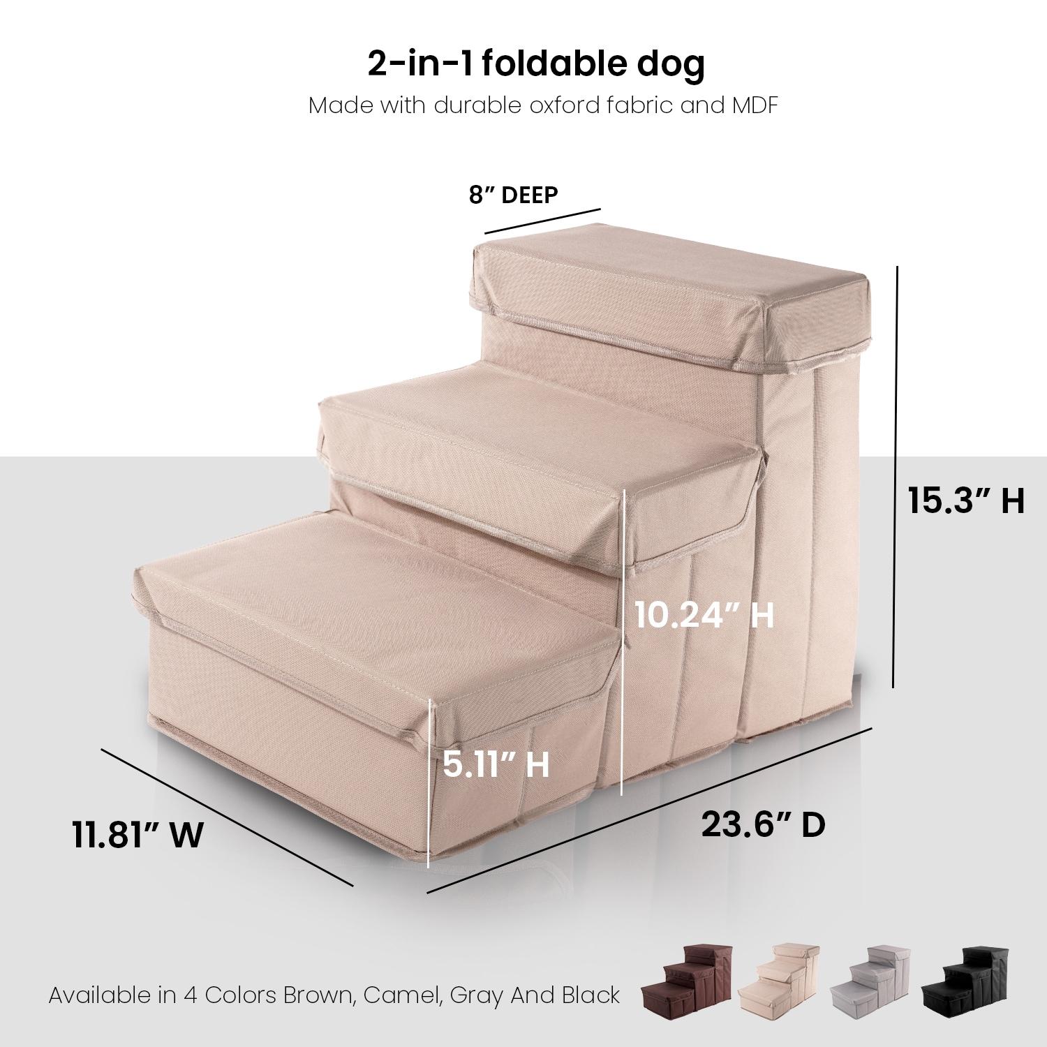 Wava Padded 3 Step Pet Storage Foldable Steps