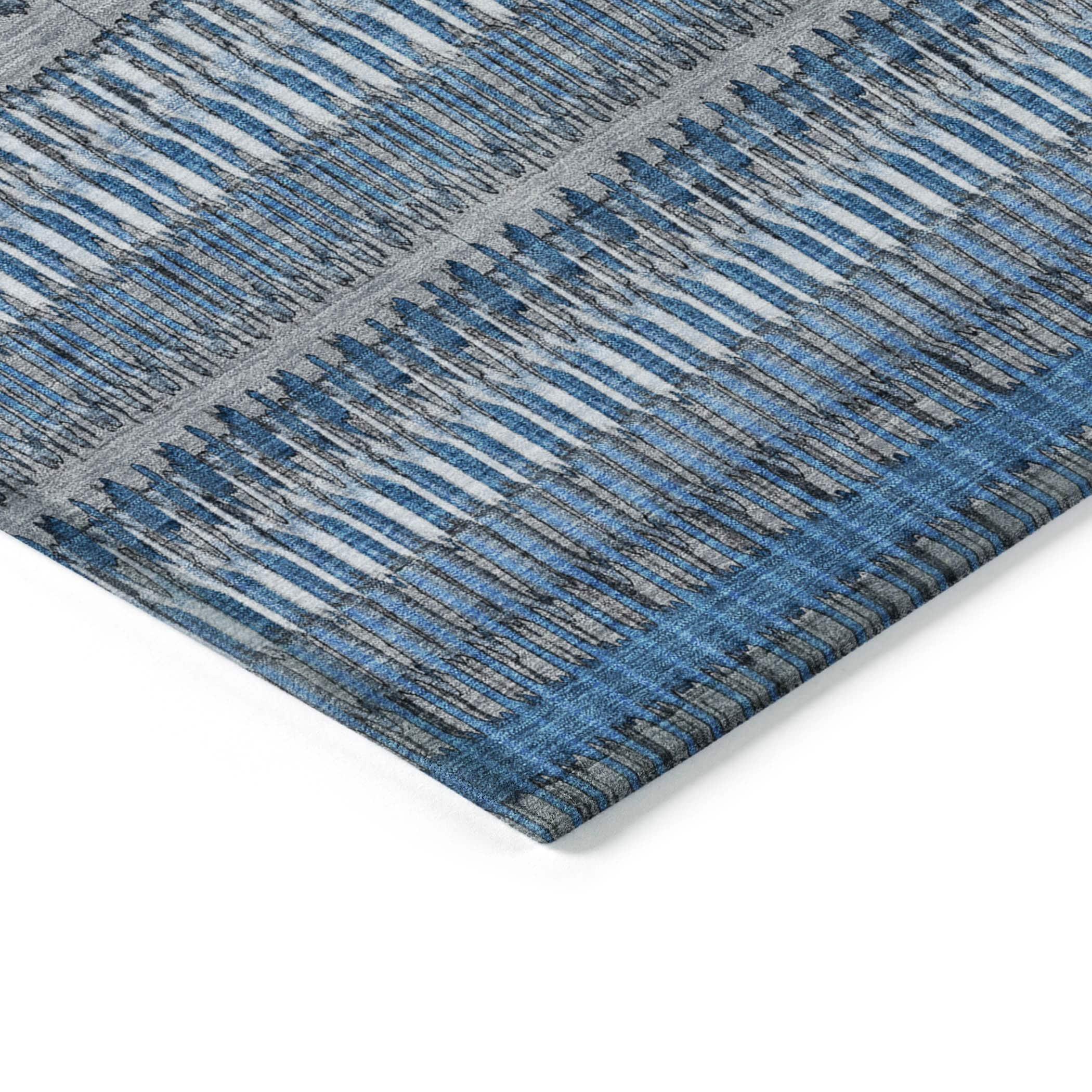Addison Rugs Machine Washable Indoor/ Outdoor Chantille Moroccan Boho Rug Blue - 1'8" x 2'6"