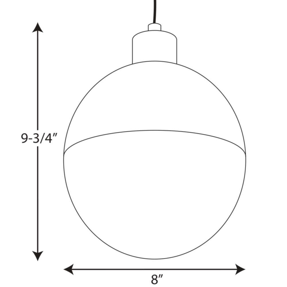 Progress Lighting Globe Collection 1-Light Pendant, Steel, Black Finish, Opal Glass Shade