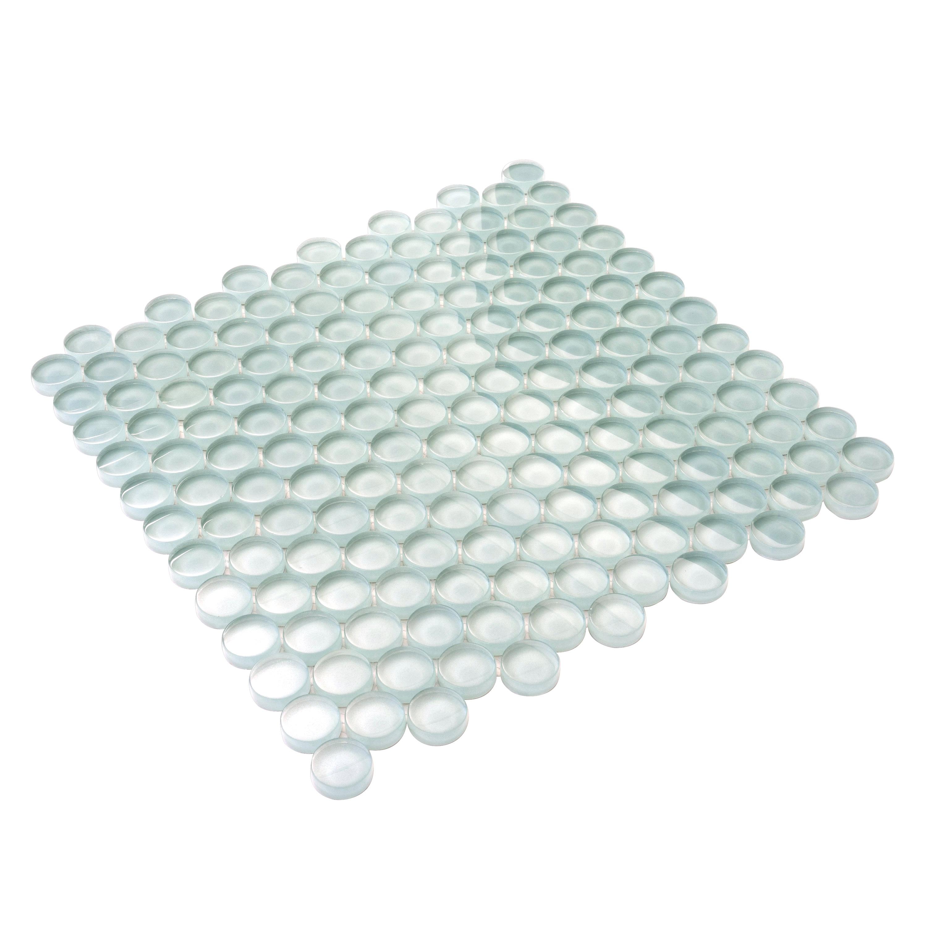 Penny 1 " X 1 " Straight Edge Glass Mosaic Sheet Wall & Floor Tile