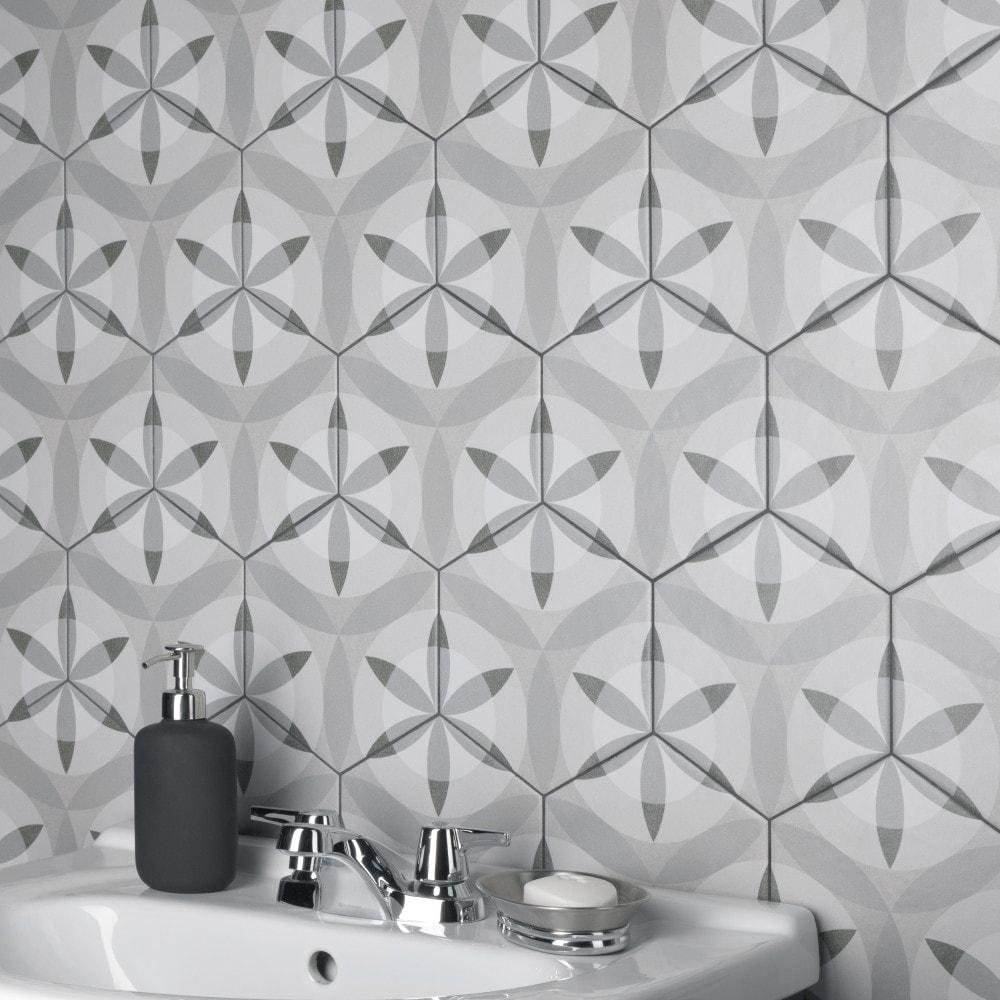 Hexatile 7"x 8" Porcelain Moroccan Wall & Floor Tile