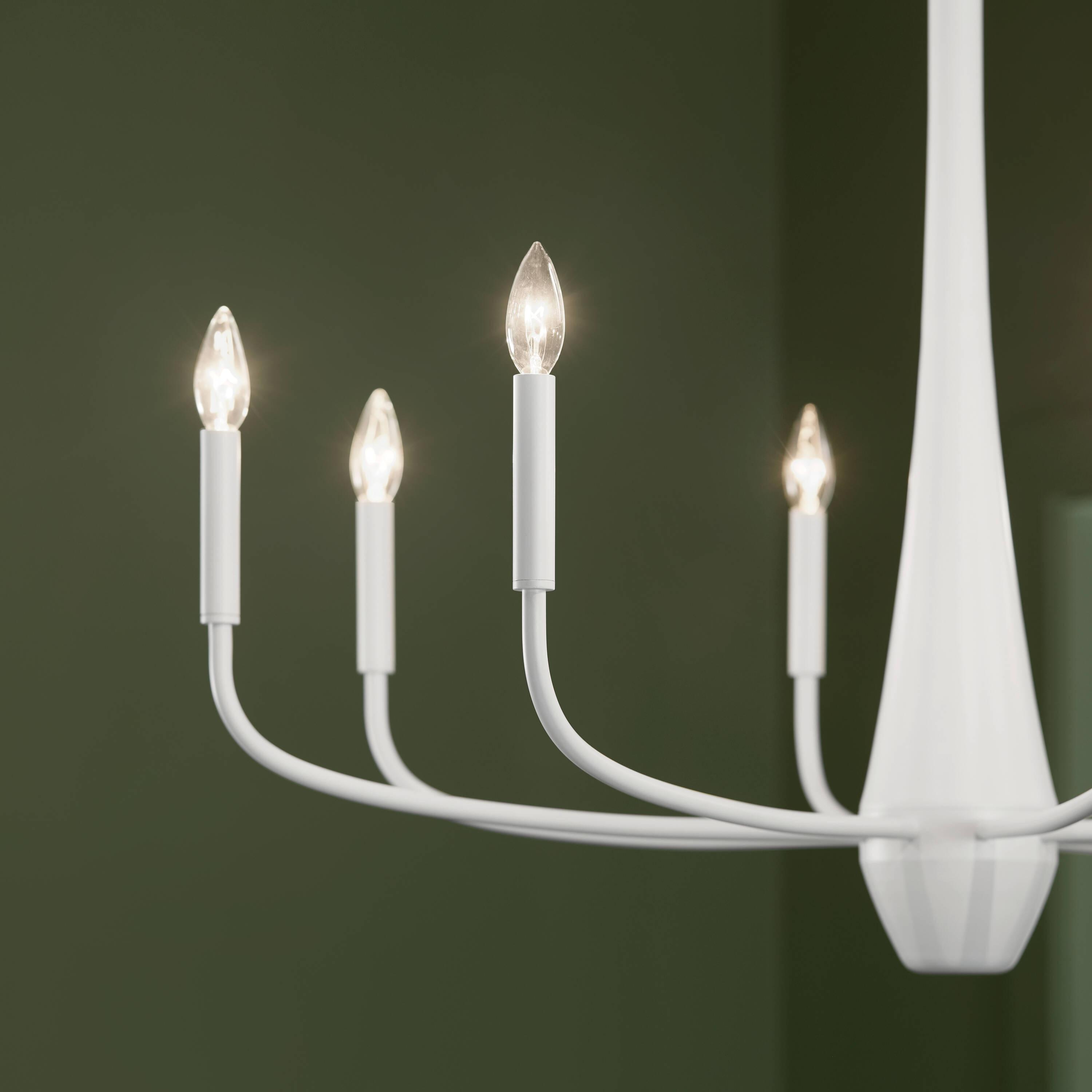 Kichler Deela 8 -Light White Modern/contemporary For Use in Bedrooms, Dining Rooms, Foyers, Kitchens, Living Rooms Chandelier