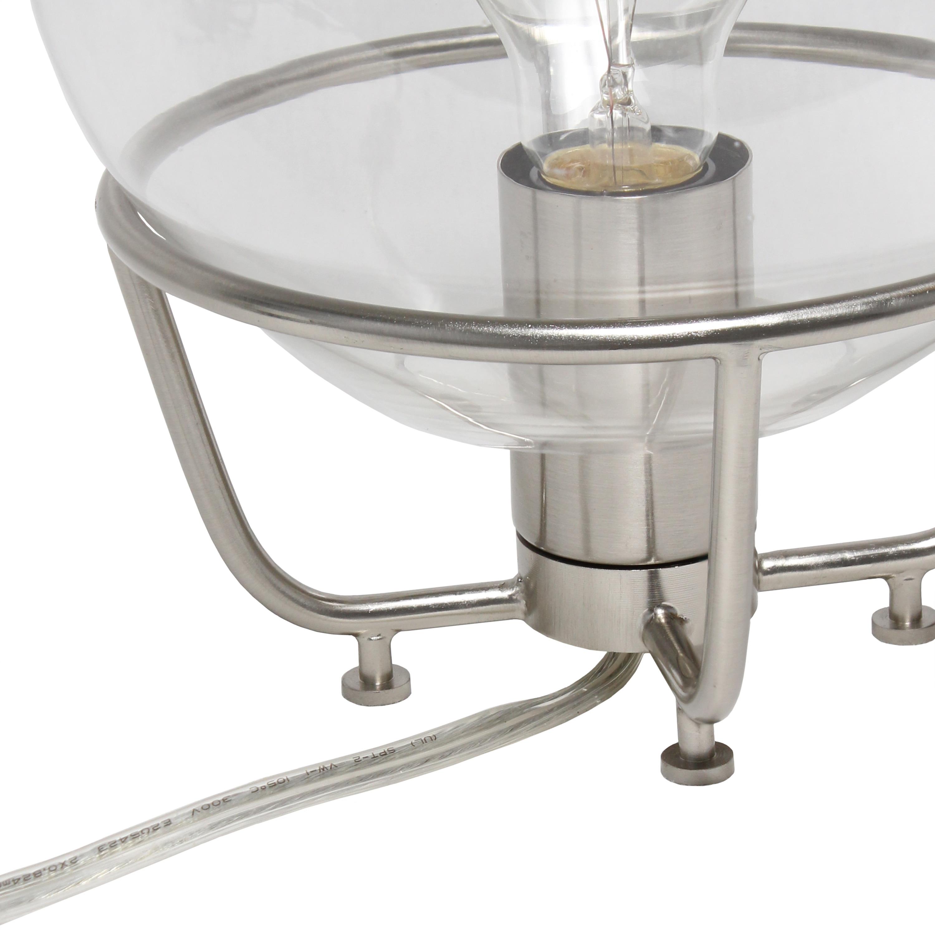 Old World Globe Glass Table Lamp Silver - Lalia Home: Brushed Nickel, No Assembly Required, UL Listed