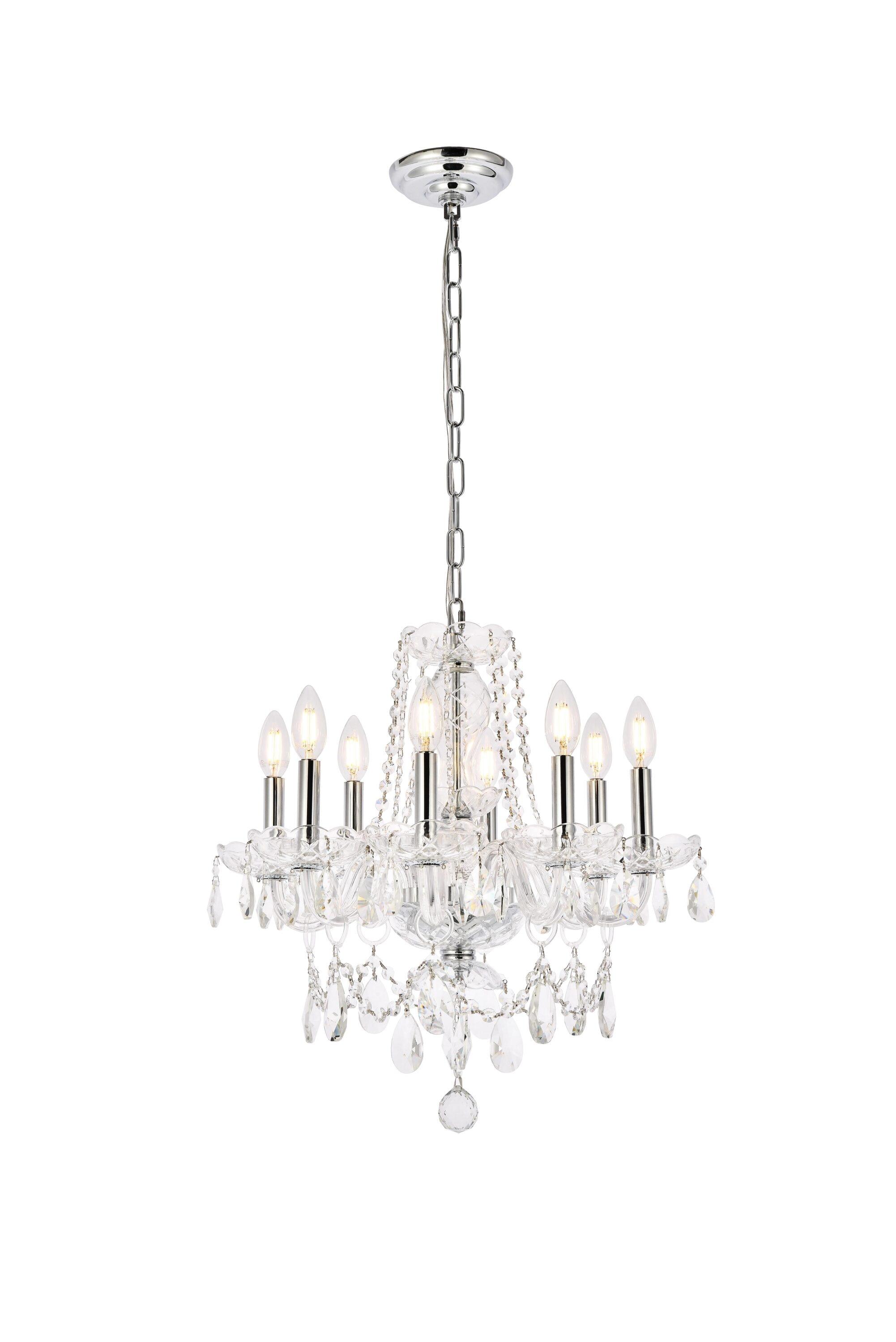 Elegant Lighting Princeton 8 light Chrome Chandelier Clear Royal Cut Crystal