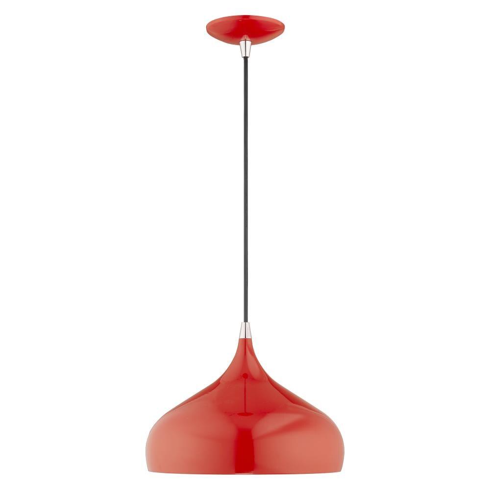 Livex Lighting Amador 1 - Light Pendant in  Shiny Red