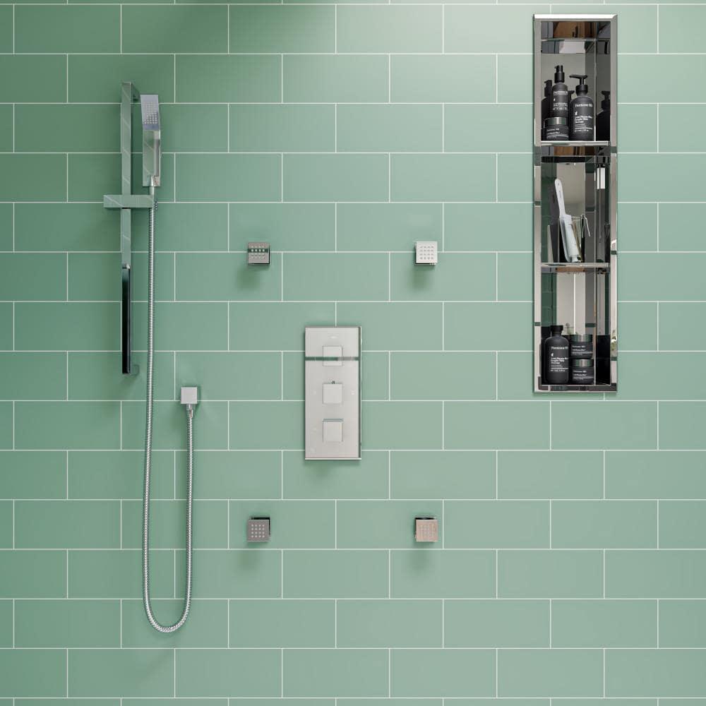 Vertical Stainless Steel Triple Shower Niche