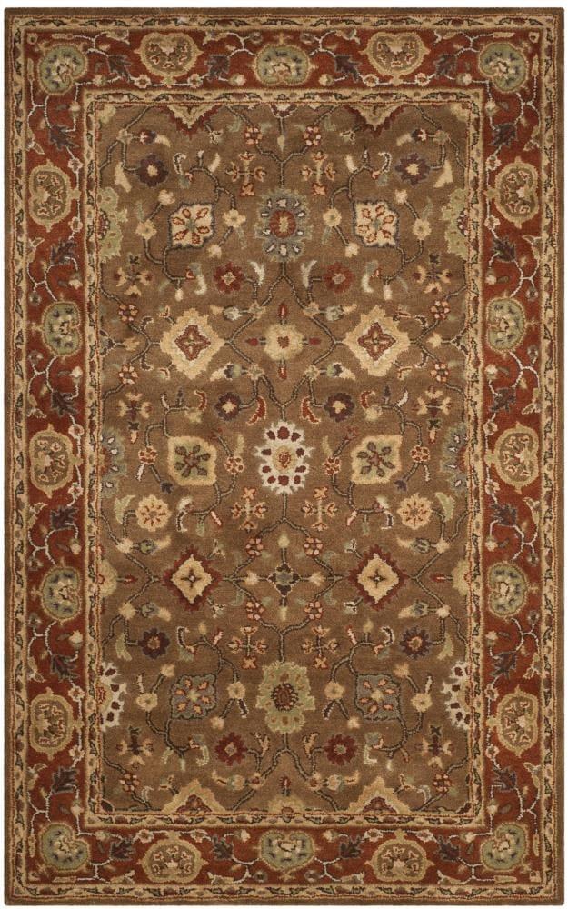 Heritage HG952 Hand Tufted Area Rug - Moss/Rust - 4'x6' - Safavieh.