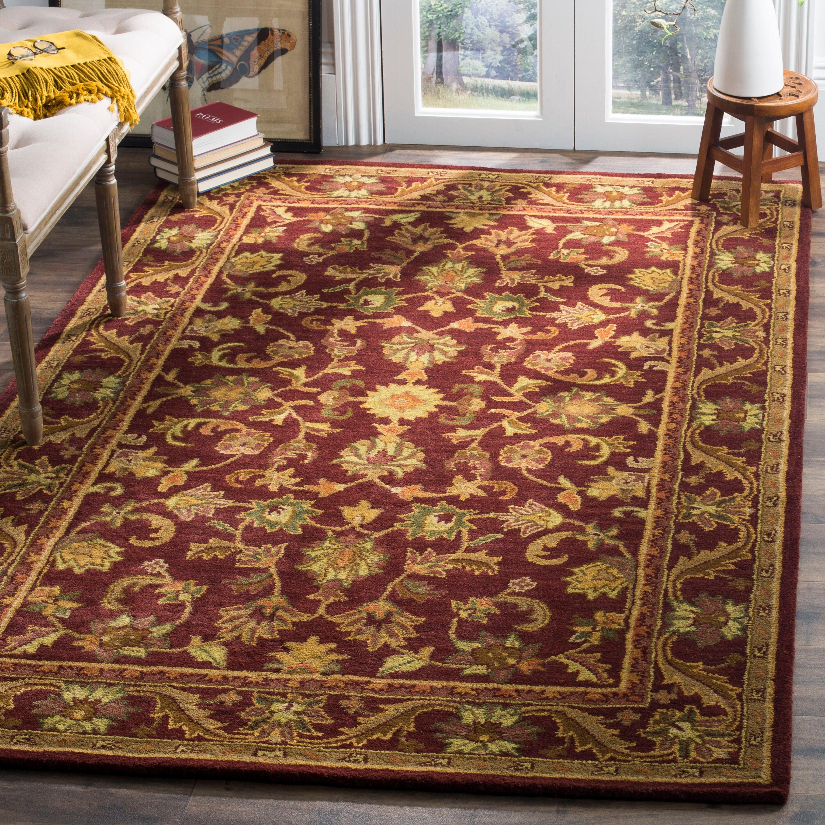 Antiquity AT52 Hand Tufted Indoor Area Rug - Wine/Gold - 8'3"x11' - Safavieh