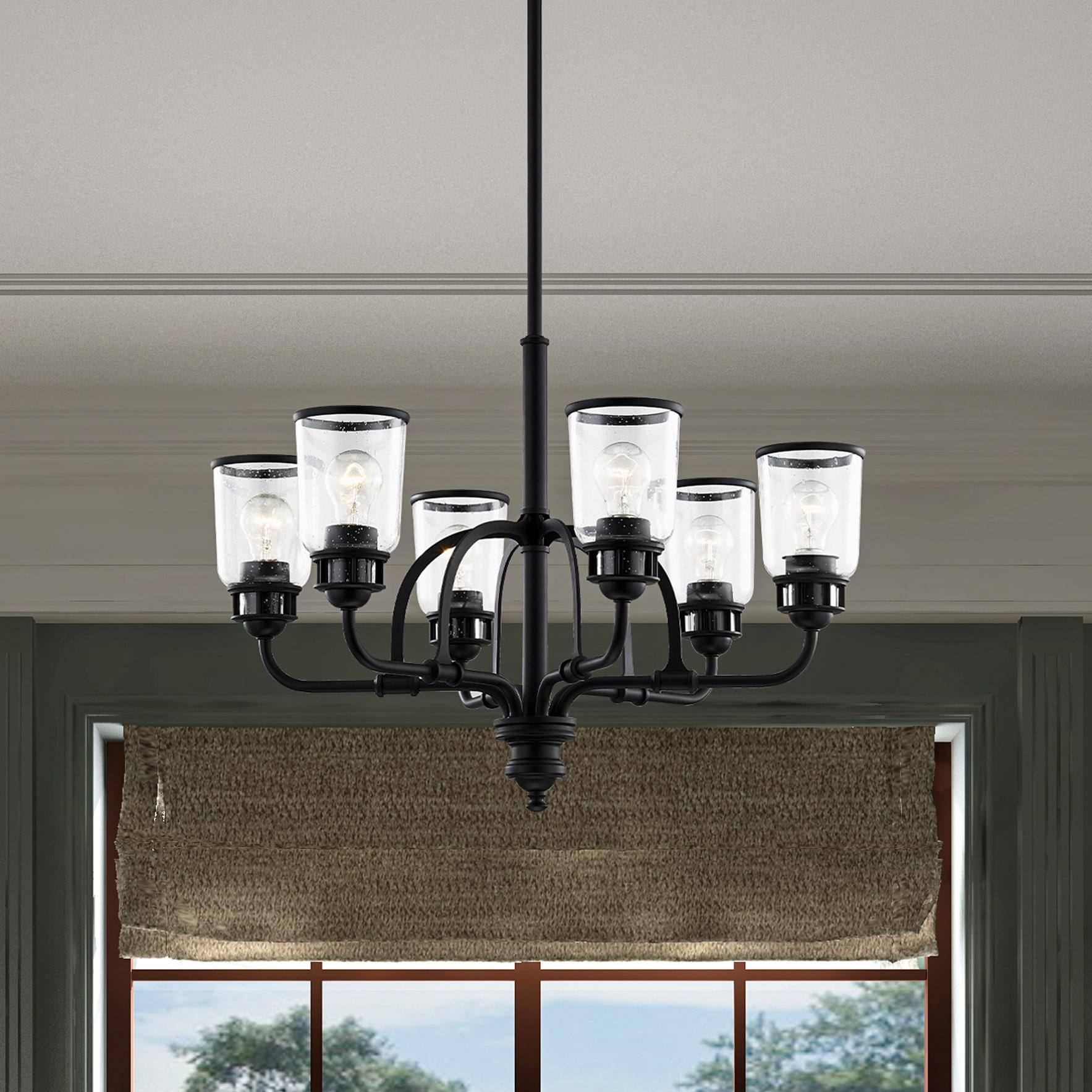 Livex Lighting Lawrenceville 6 -Light Matte Black Traditional For Use in Bathrooms, Bedrooms, Dining Rooms, Foyers, Kitchens, Living Rooms Chandelier