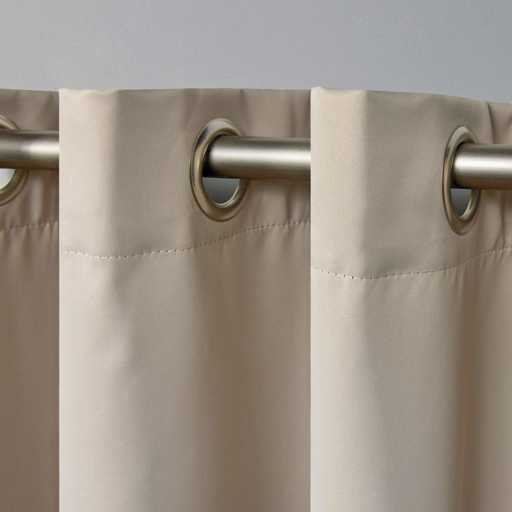 Exclusive Home Academy Total Blackout Grommet Top Curtain Panel Pair, 52"x96", Linen