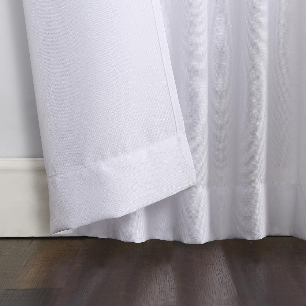 40"x108" No. 918 Light Filtering Semi-Sheer Joshua Heathered Texture Tab Top Curtain Panel White: Transitional Style, Machine Washable