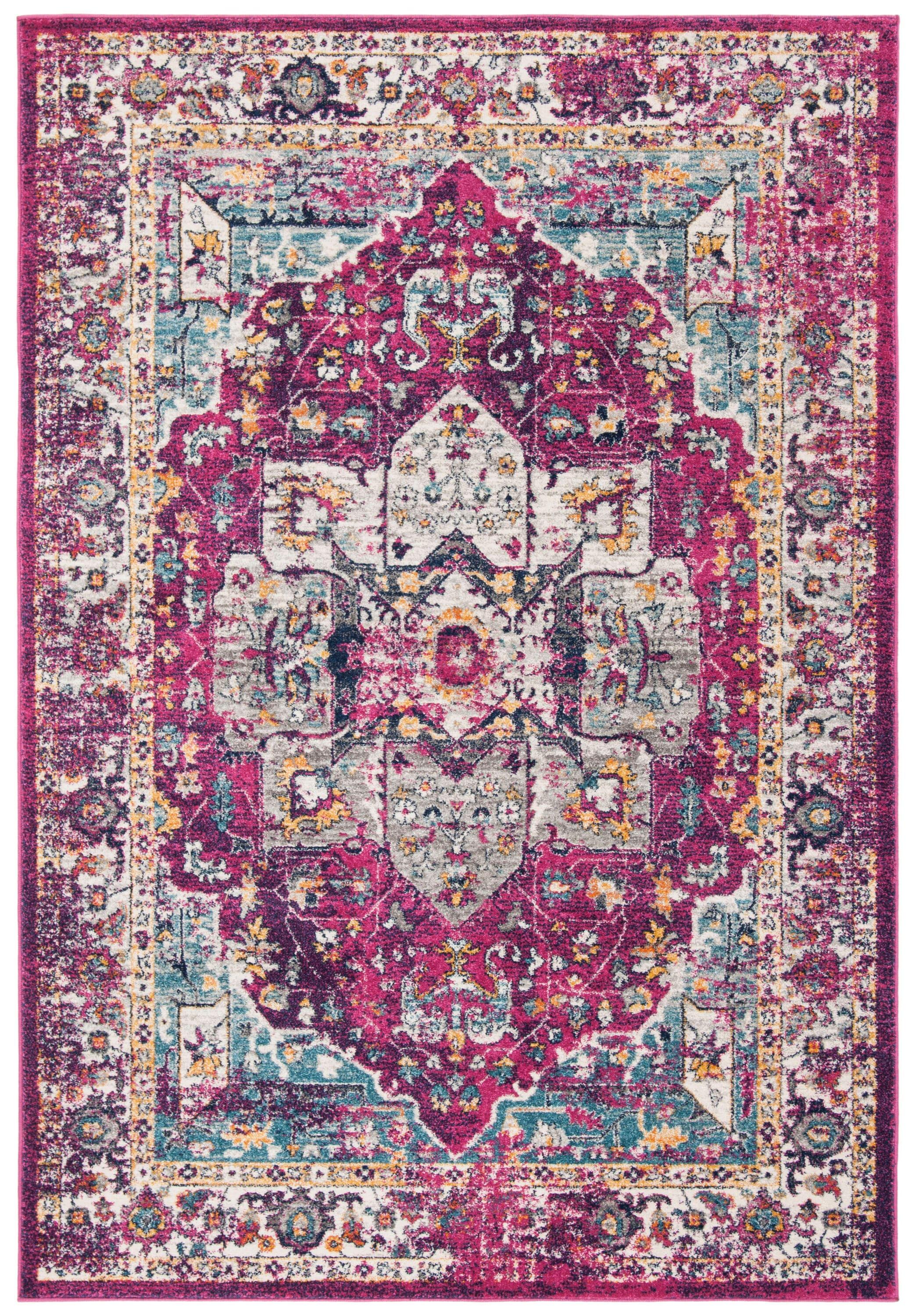 Evoke EVK275 Power Loomed Area Rug - Fuchsia/Ivory - 3'x5' - Safavieh.