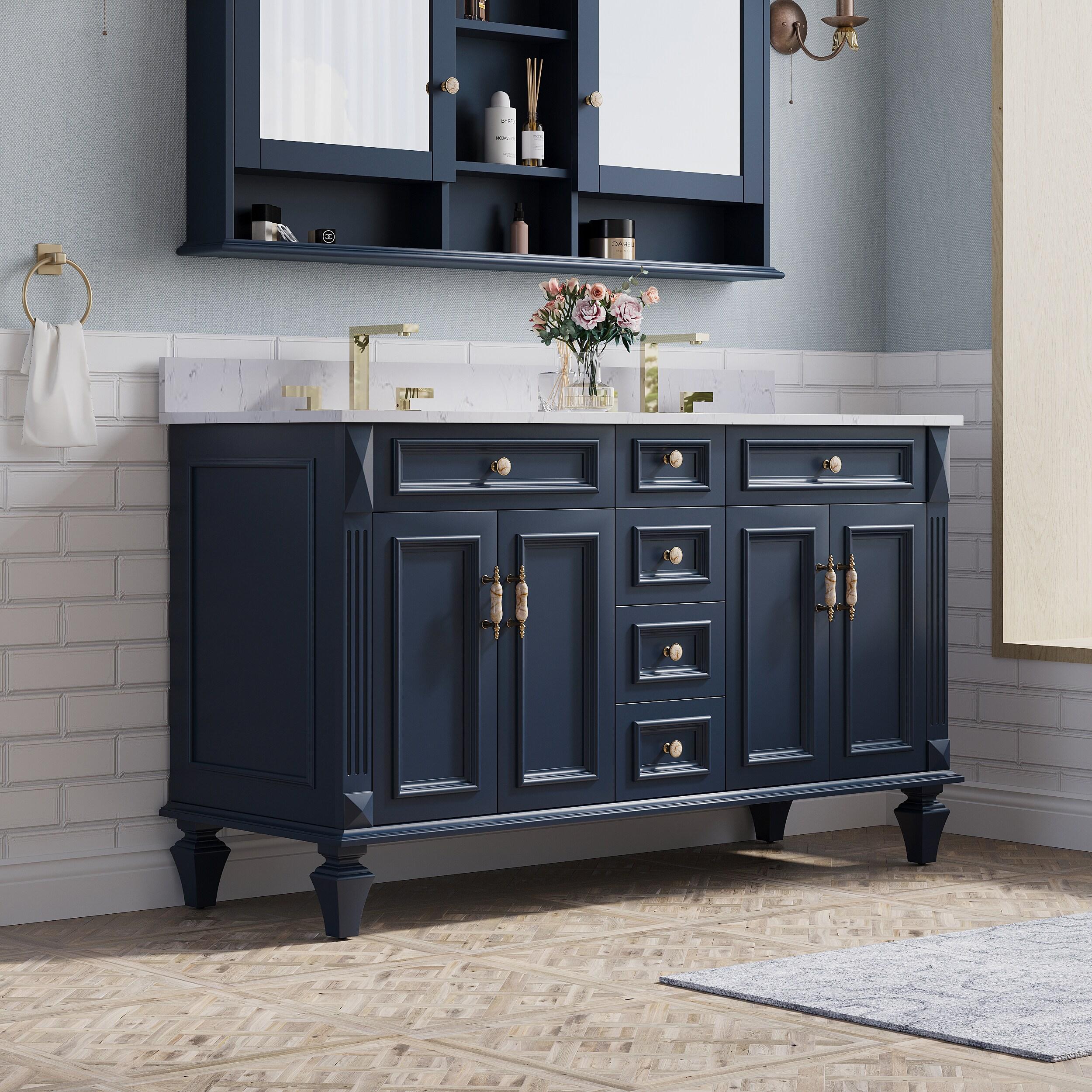 Etta Avenue™ Lydie 60'' Double Bathroom Vanity with Marble Top