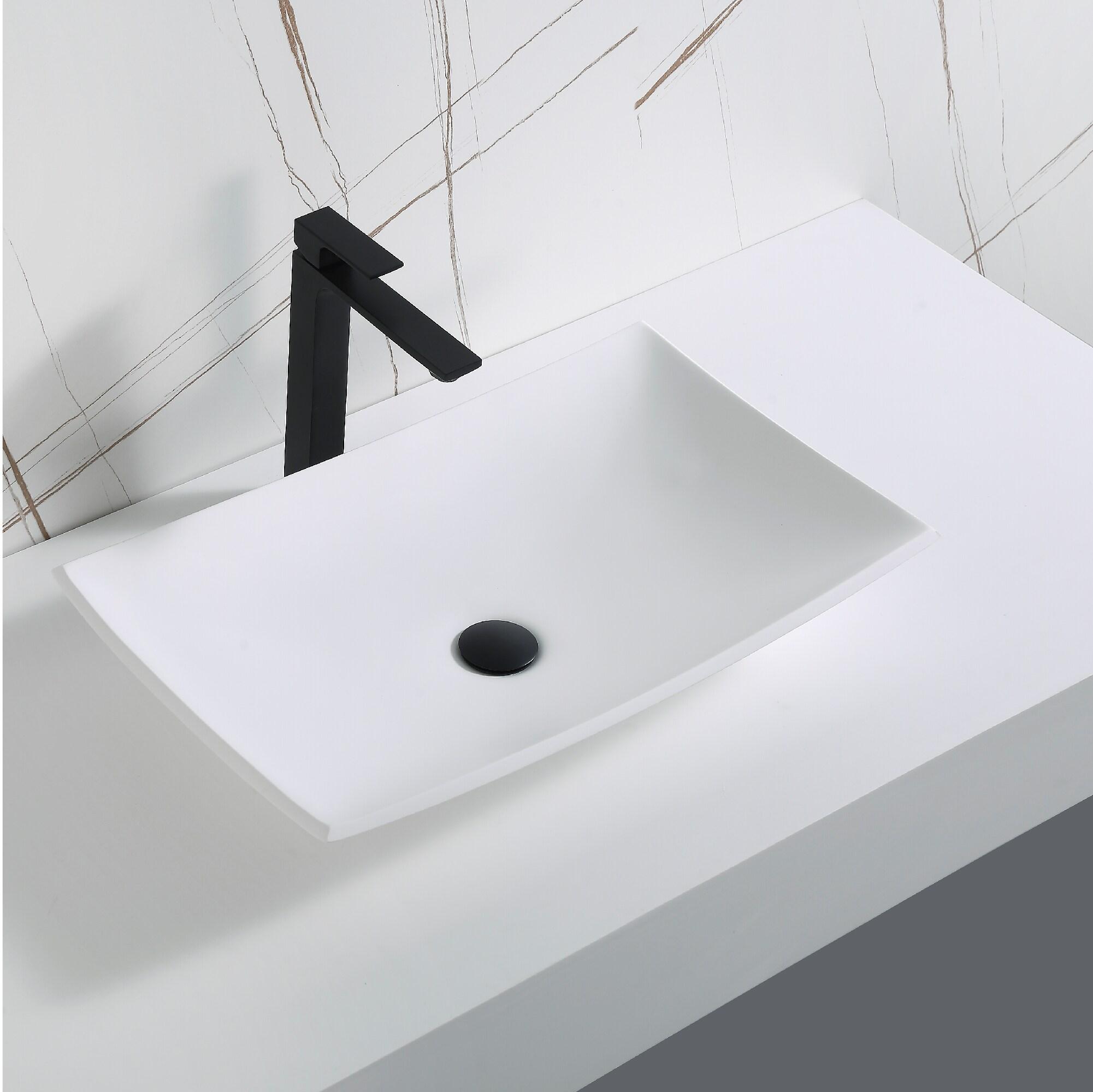 Karran Quattro 25-1/4'' X 15-1/2'' Matte White Acrylic Rectangular Vessel Sink