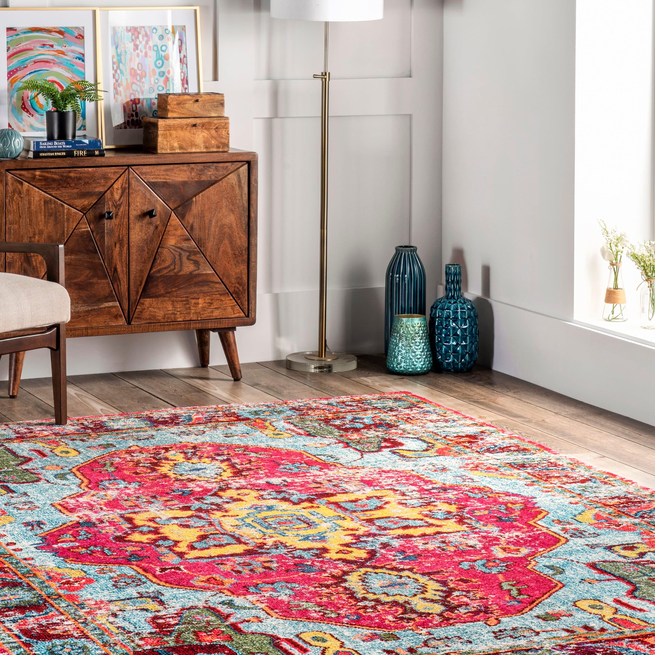 10'x14' Vintage Corbett Area Rug Silver - nuLOOM: Traditional Medallion, Low Pile, Machine Made, Indoor Use