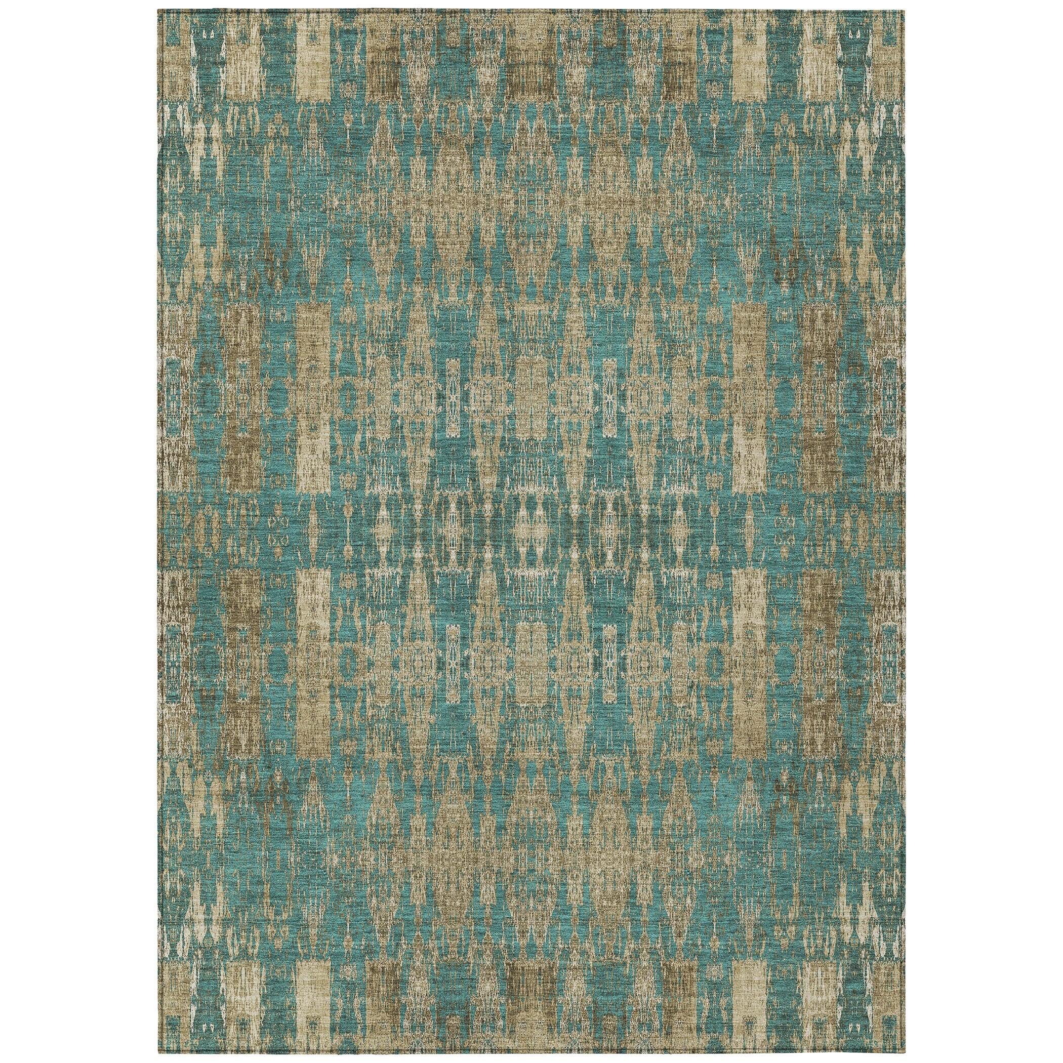 Addison Rugs Machine Washable Indoor/ Outdoor Chantille Moroccan Boho Rug Teal - 5' x 7'6"